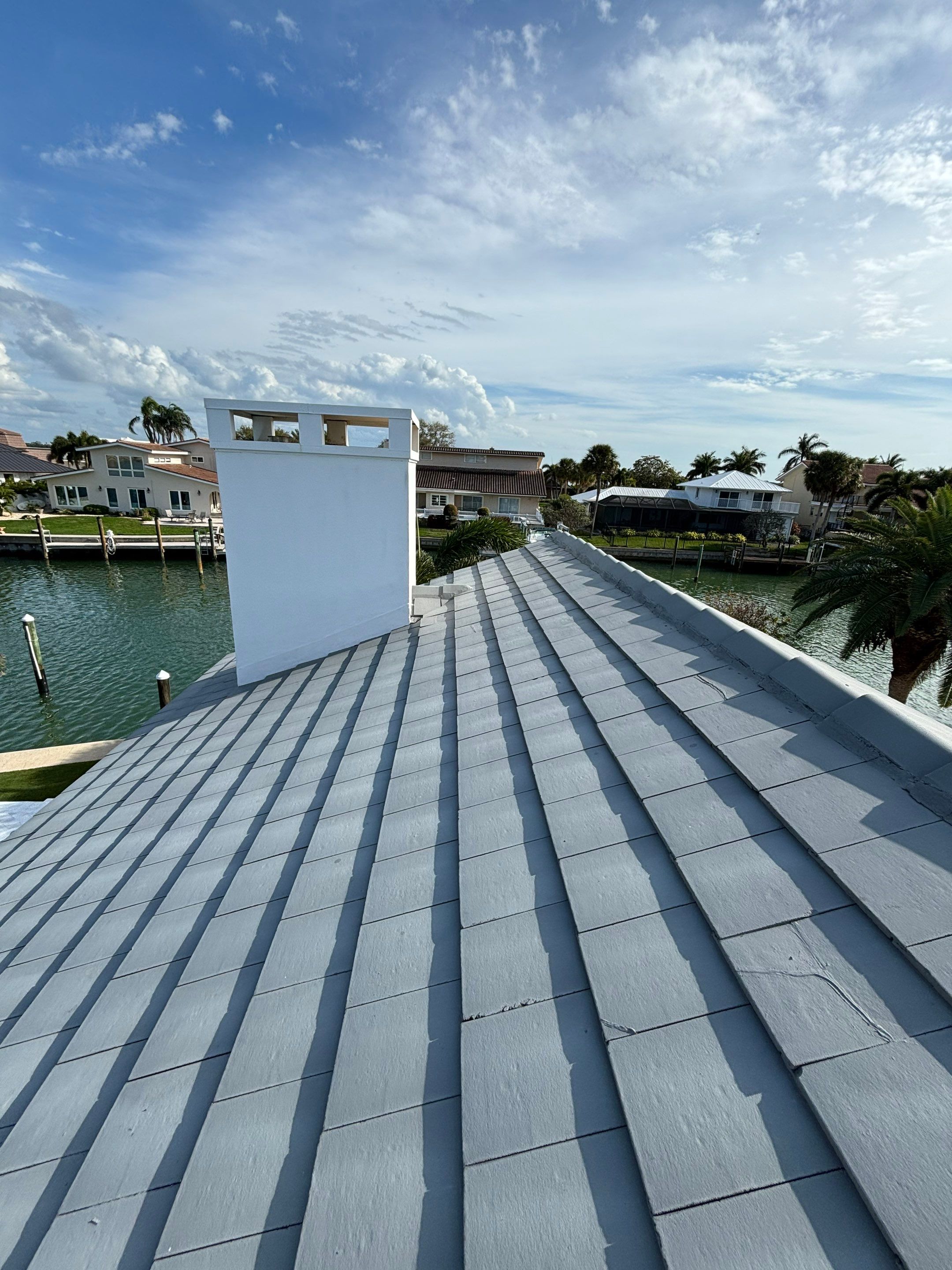 Charcoal Gray Concrete Tile by Reimagine Roofing