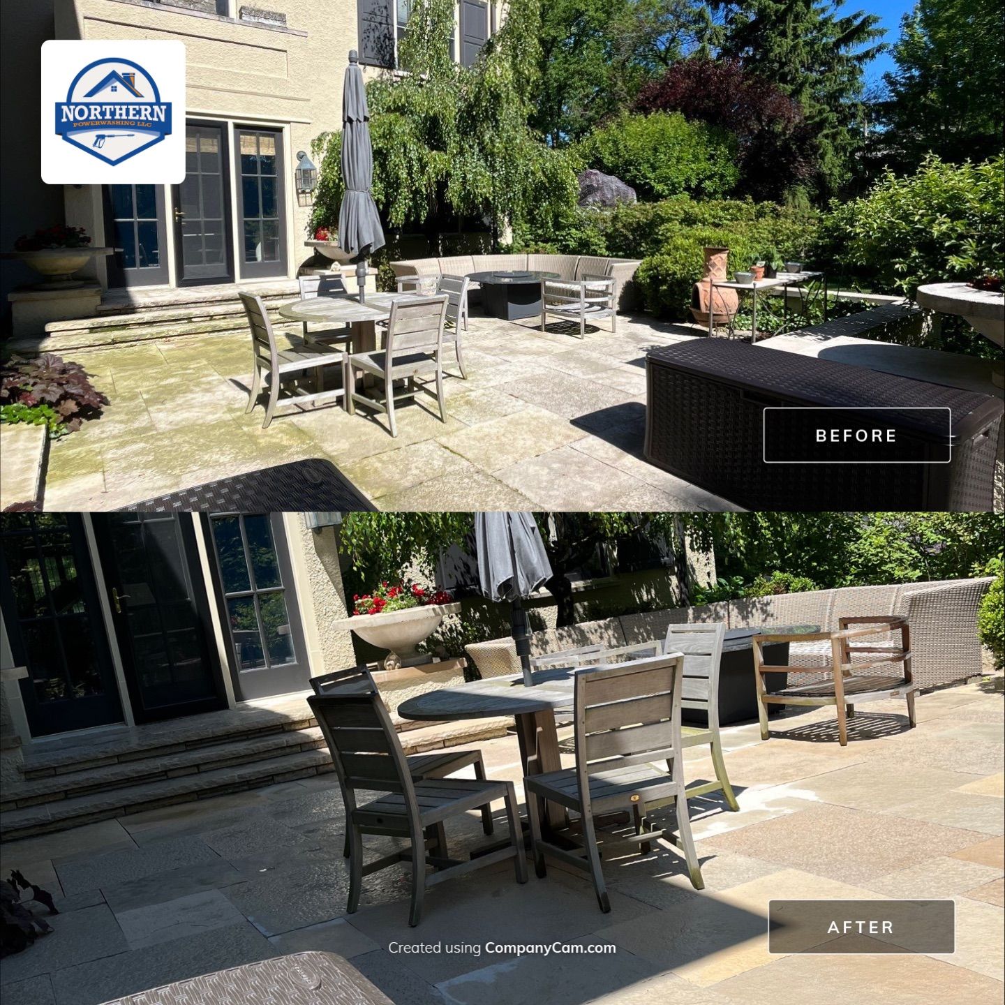 Natural Stone Surface Pressure Washing by Northern Power Washing LLC.