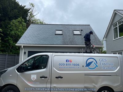 Garages Roof Cleaning using Honda 15lpm Low Pressure Washing Machine
