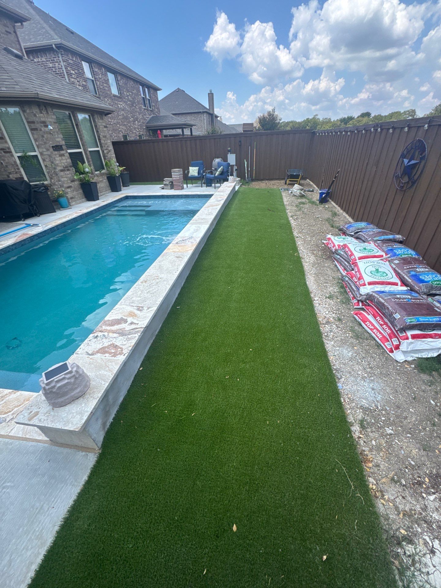 Modern Rectangular Pool with Turf Surround by Pinnacle Pools and Spas - DFW