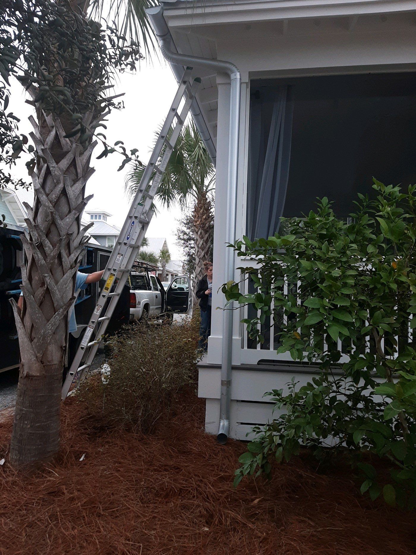 Gutter Installation using Galvalume Half Round Seamless Gutters and LeafBlaster Pro Gutter Guards by Gutter Professors