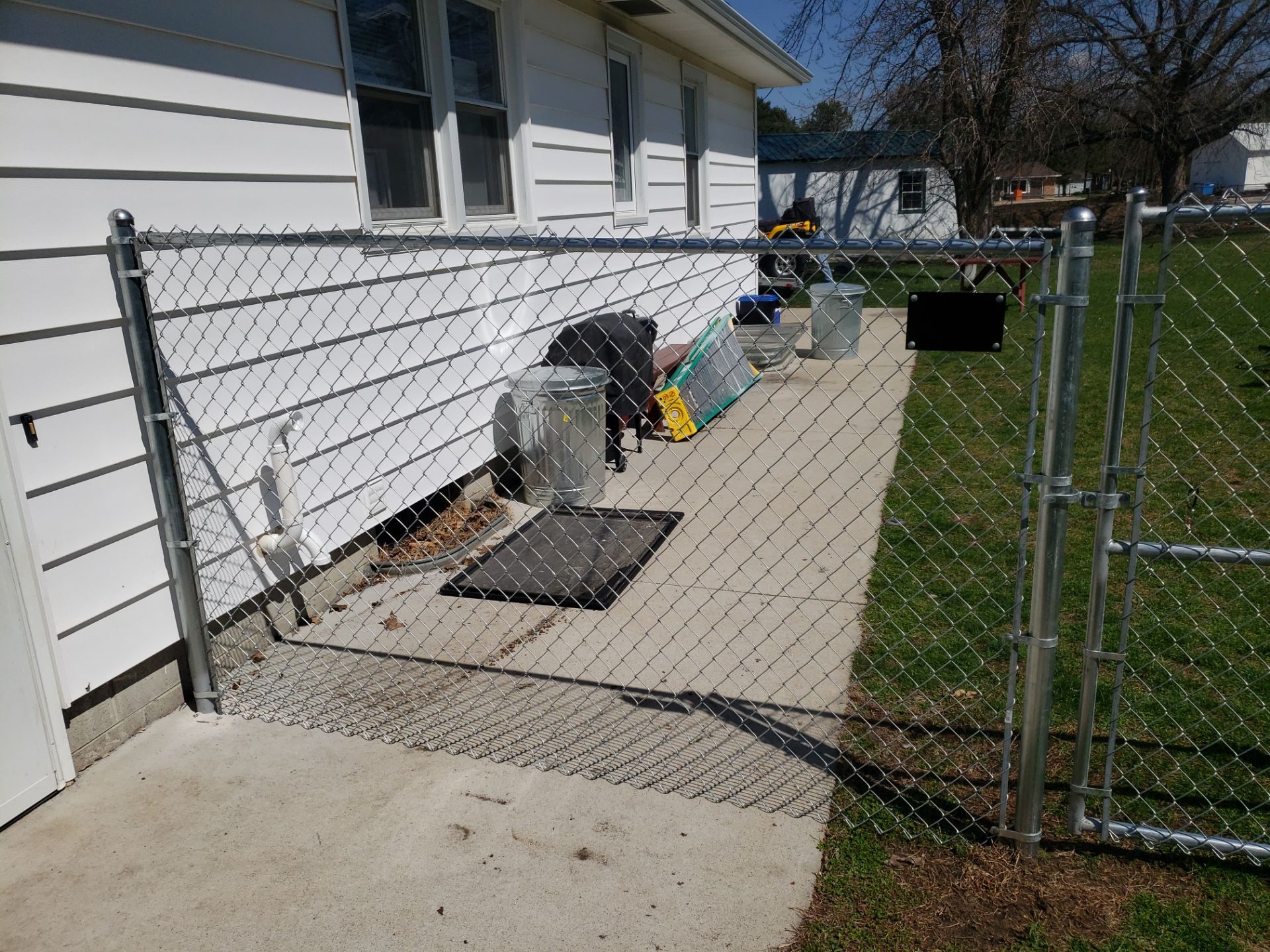 Residential Galvanized Chain Link Perimeter Fencing and Gate Installation by Perfect Picket Fence and Stain