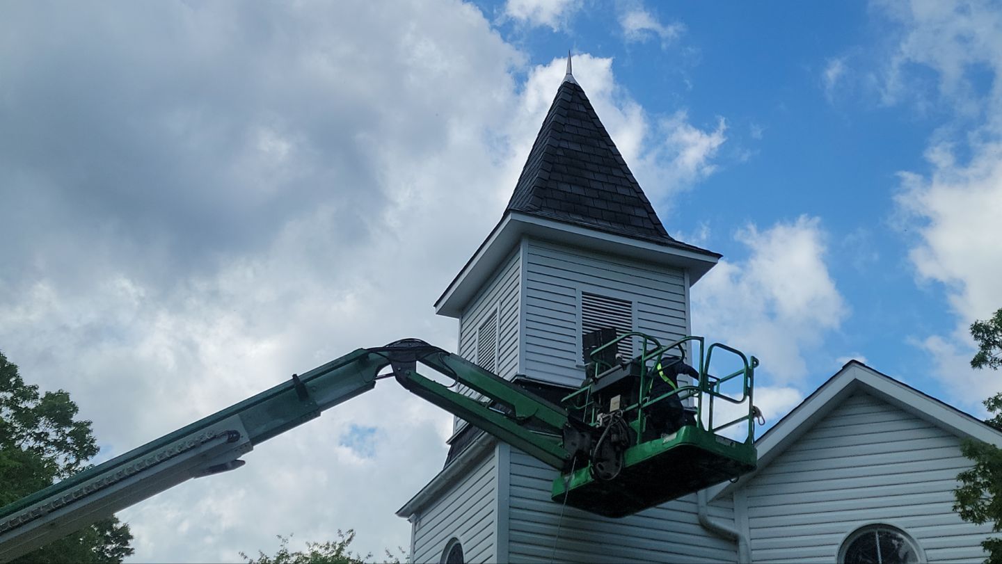 Church Roof Installation using GAF Slateline by ExteriorPros