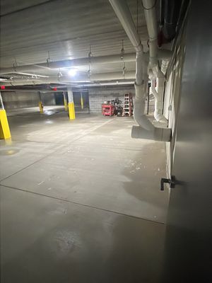 Parking garage post construction cleanup