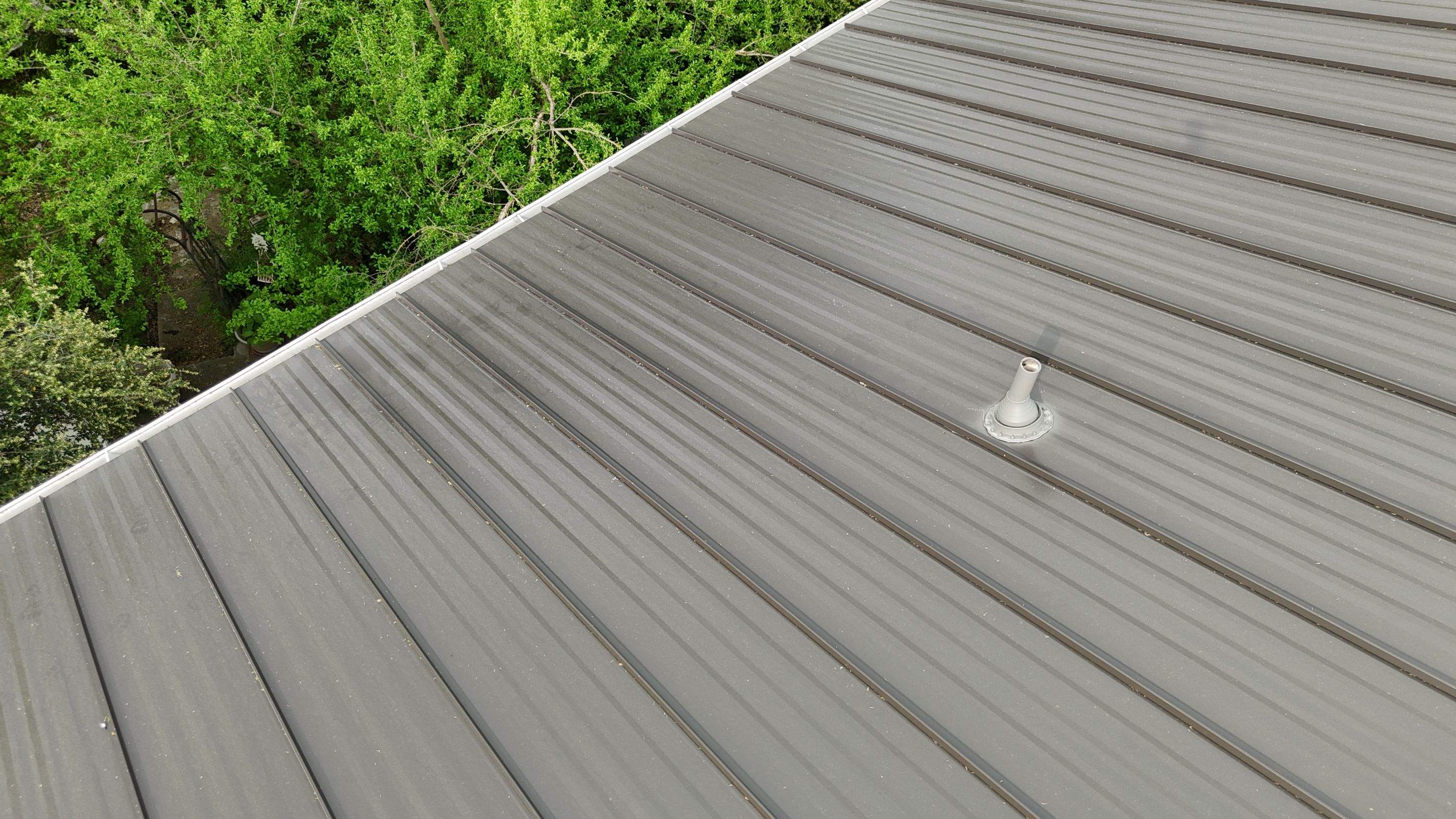 Dark Bronze - L&A Standing Seam with Striations by RoofsOnly.com