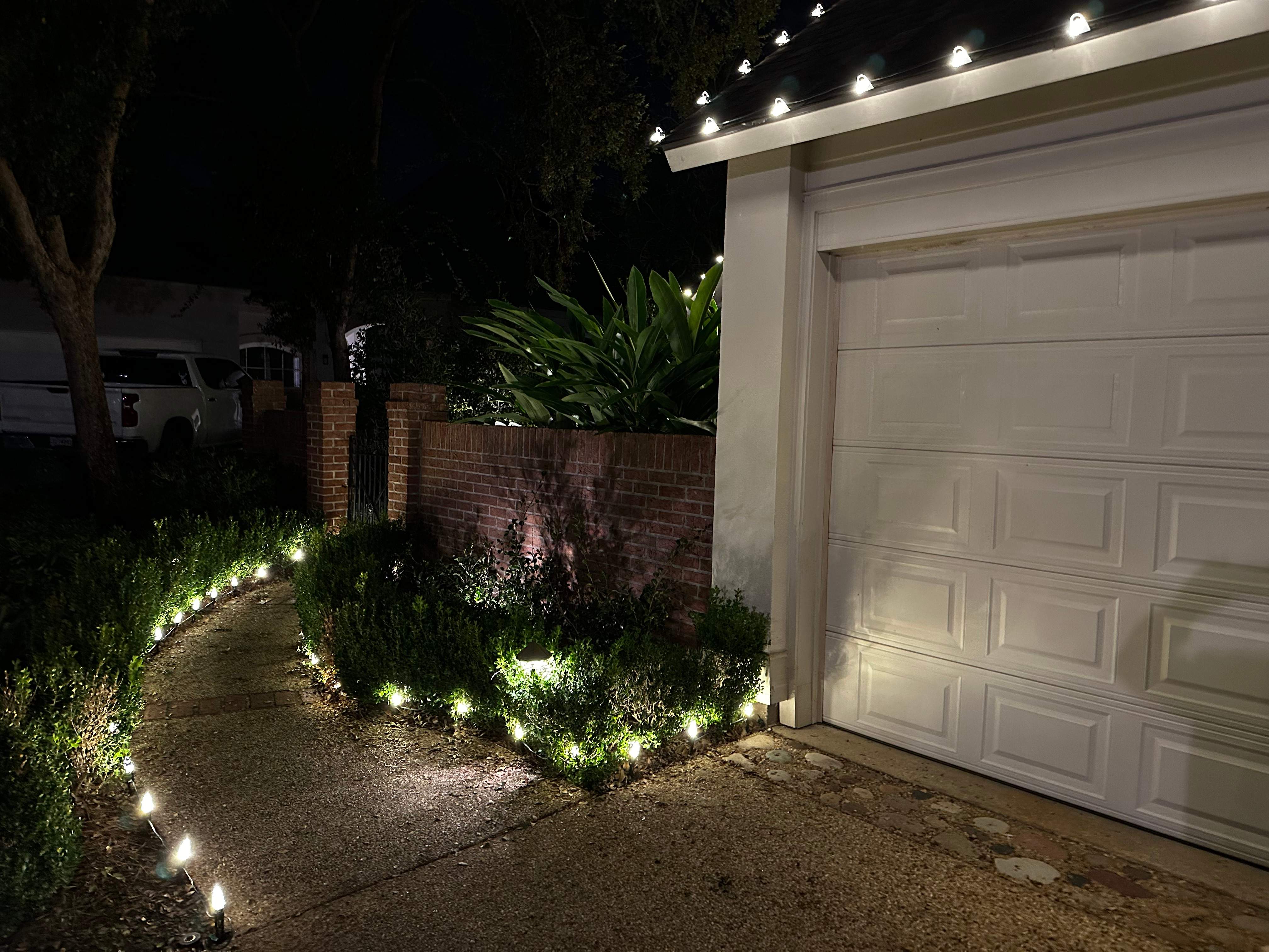WINTER SERVICES: HOLIDAY LIGHTING using C9 LED LIGHTING LANDSCAPE PERIMITER by CutScape, LLC.