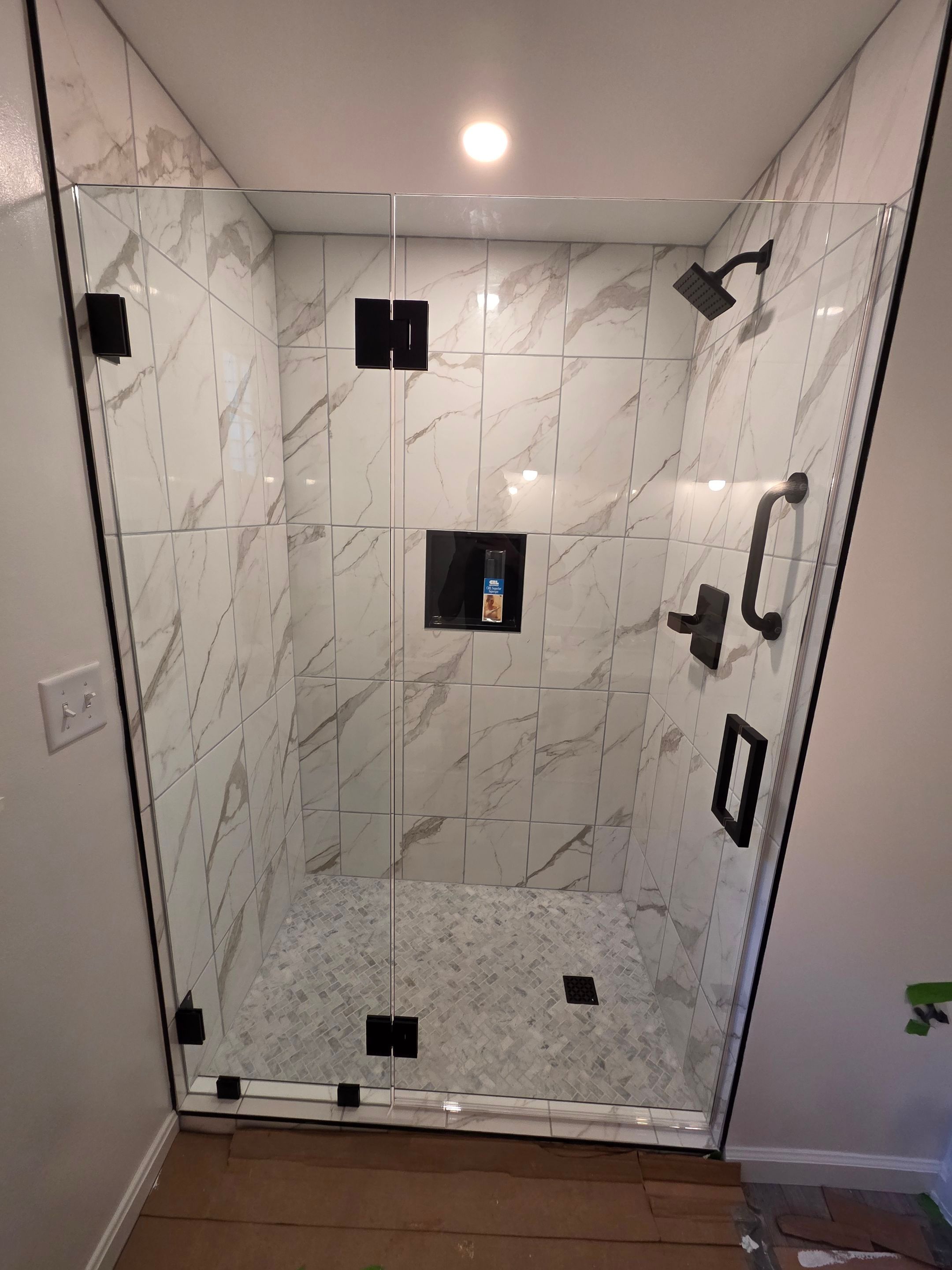 Two Showers using Tempered Shower Glass by Cheshire Glass Company