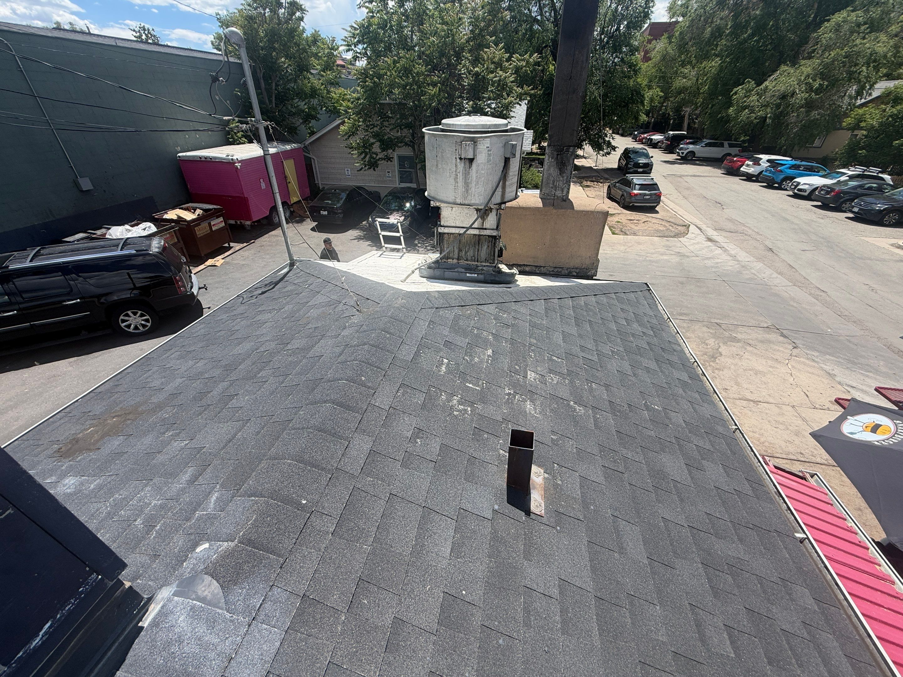 Snarfburger Commercial PVC KEE HP installation with ribs in Boulder by Rhino Roofing LLC