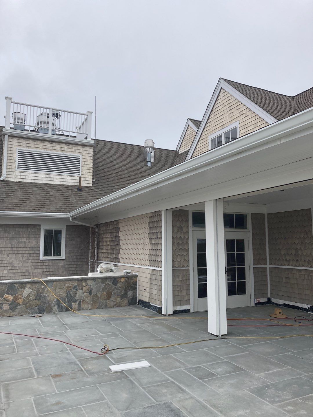Gutter Installation using 6" K-Style Aluminum Gutter at the Sacconnesset Golf Club by Gutter Pro Enterprises