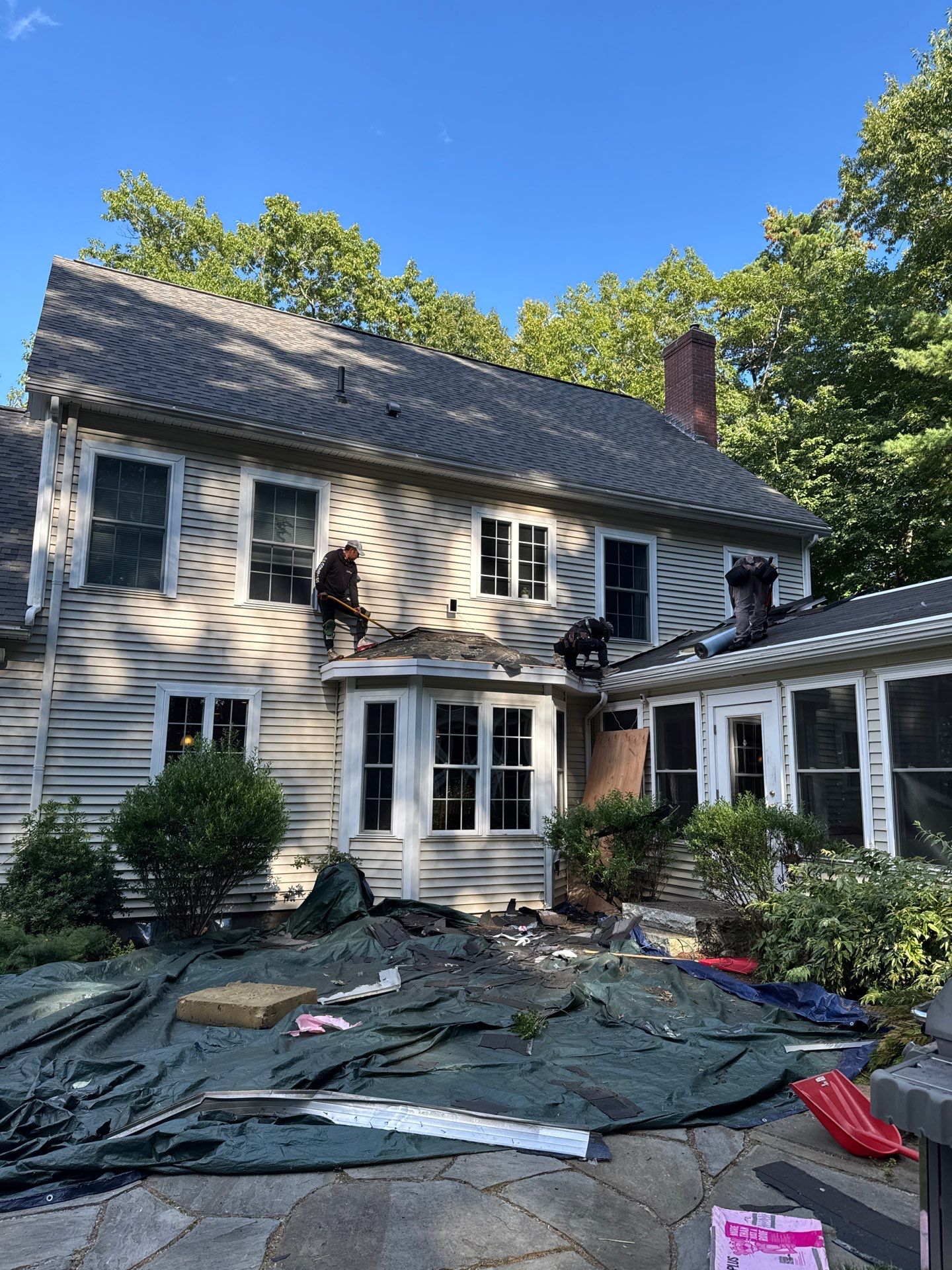 Multi-Facet Asphalt Roof Replacement With Velux Skylights on Lyford Lane in Brentwood, NH — additional view by Compass Exteriors