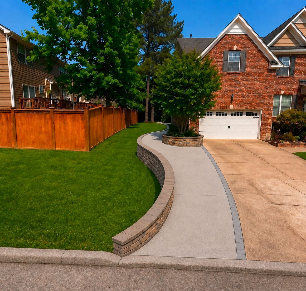 Concrete Driveway Expansion & Retaining Wall | Apex, NC by Elite Remodeling and Design LLC