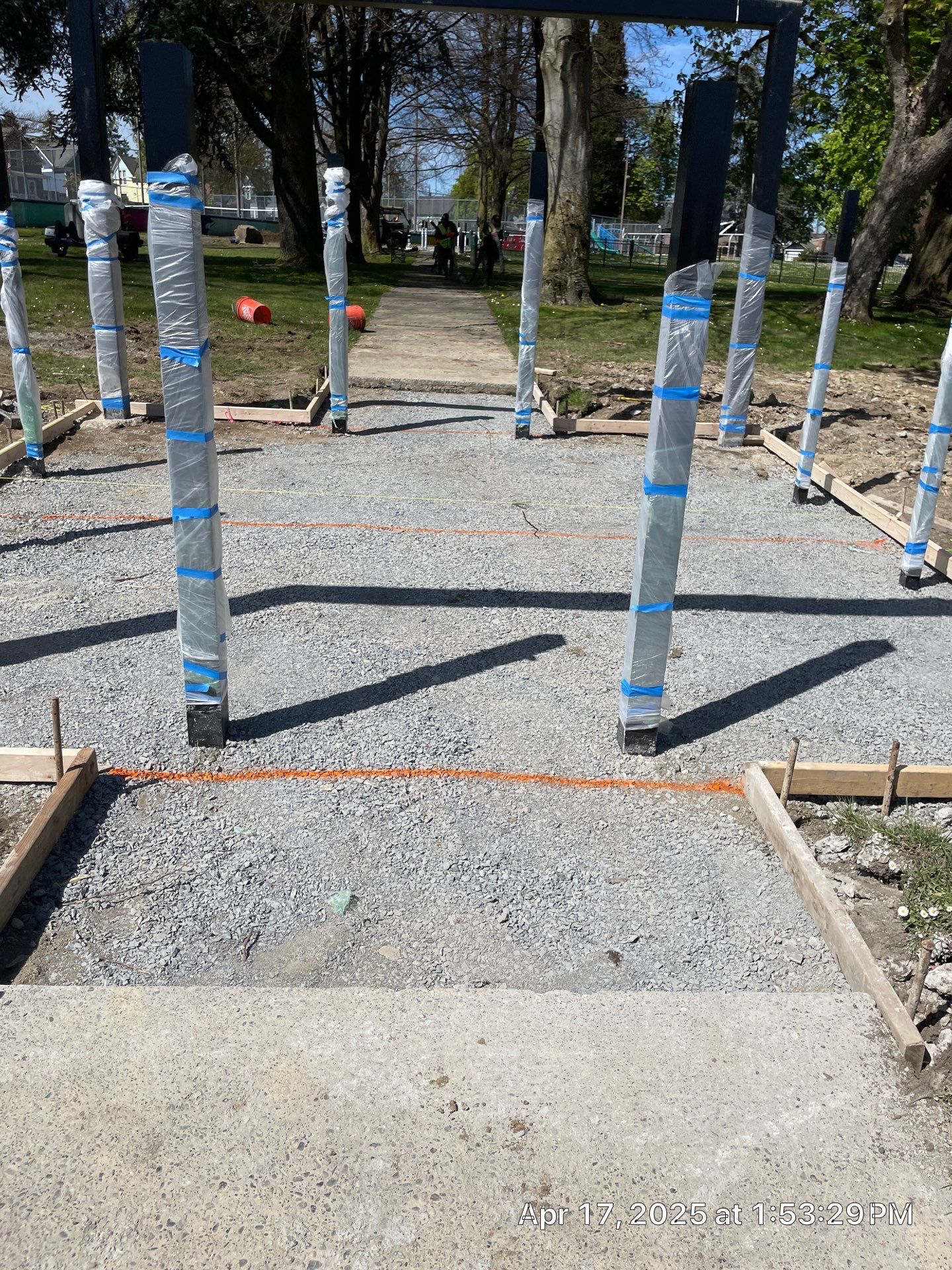 Concrete Patch Repair with Bollards | Clark Dog Park - Everett  by Jireh Asphalt & Concrete Inc 