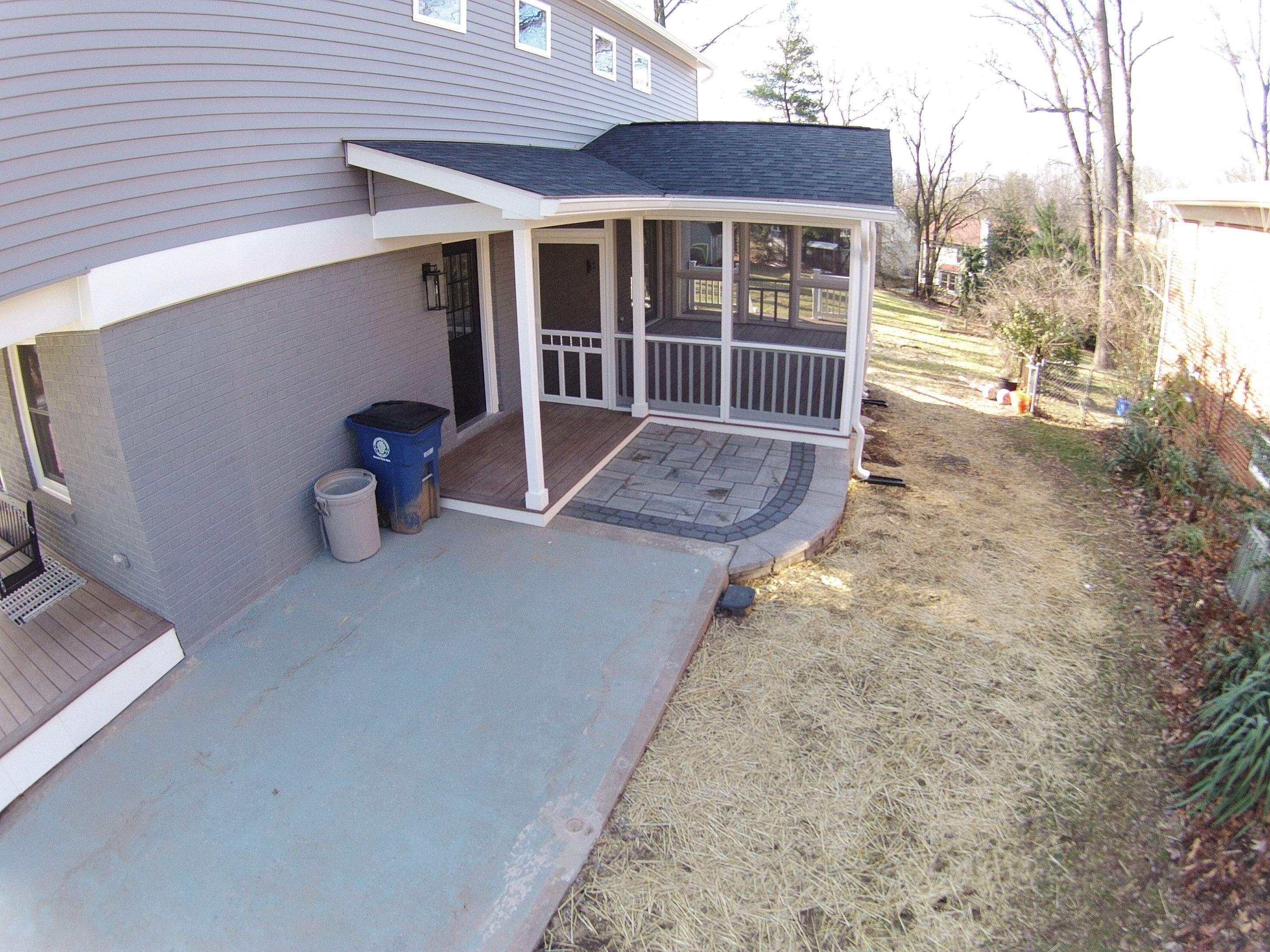 Retaining wall, walkway, small patio and landscape install by The Smet Companies, LLC