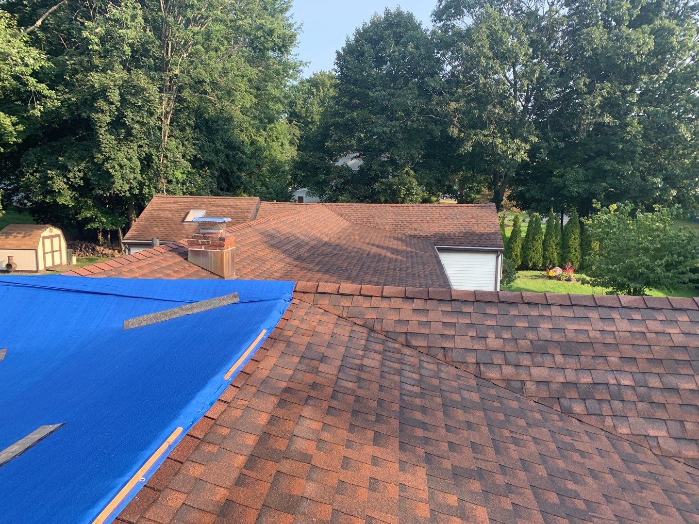 Residential Roofing Installation using Owens Corning Duration Brownwood by A Plus Exterior