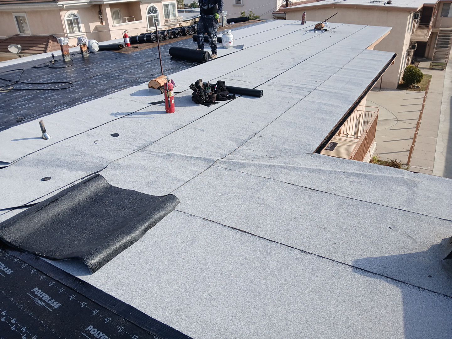 Commercial Roofing Installation using CertainTeed GTA Modified Bitumen System by Hull Brothers Roofing