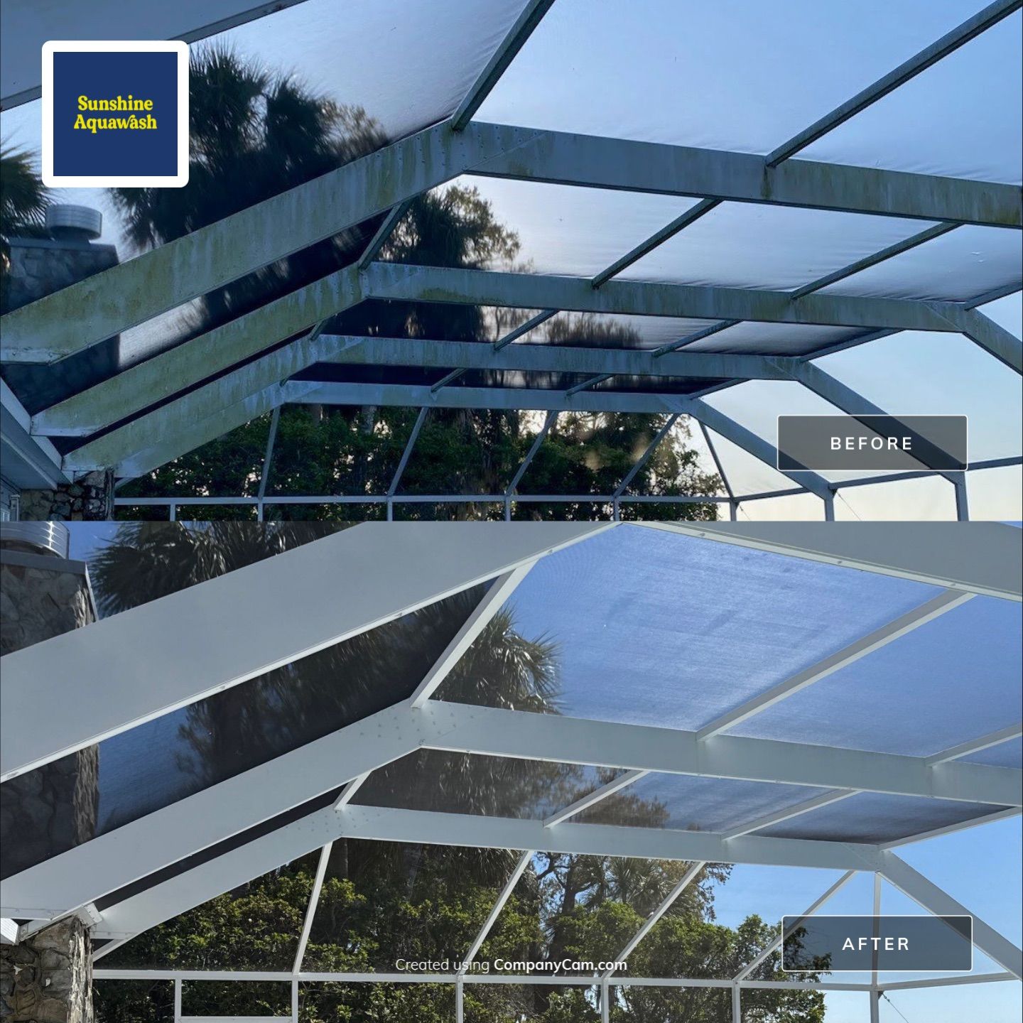 🏡 From Green to Clean! 🌊 Epic House & Pool Cage Cleaning on the Manatee River | Ellenton, FL 💦 by Sunshine AquaWash