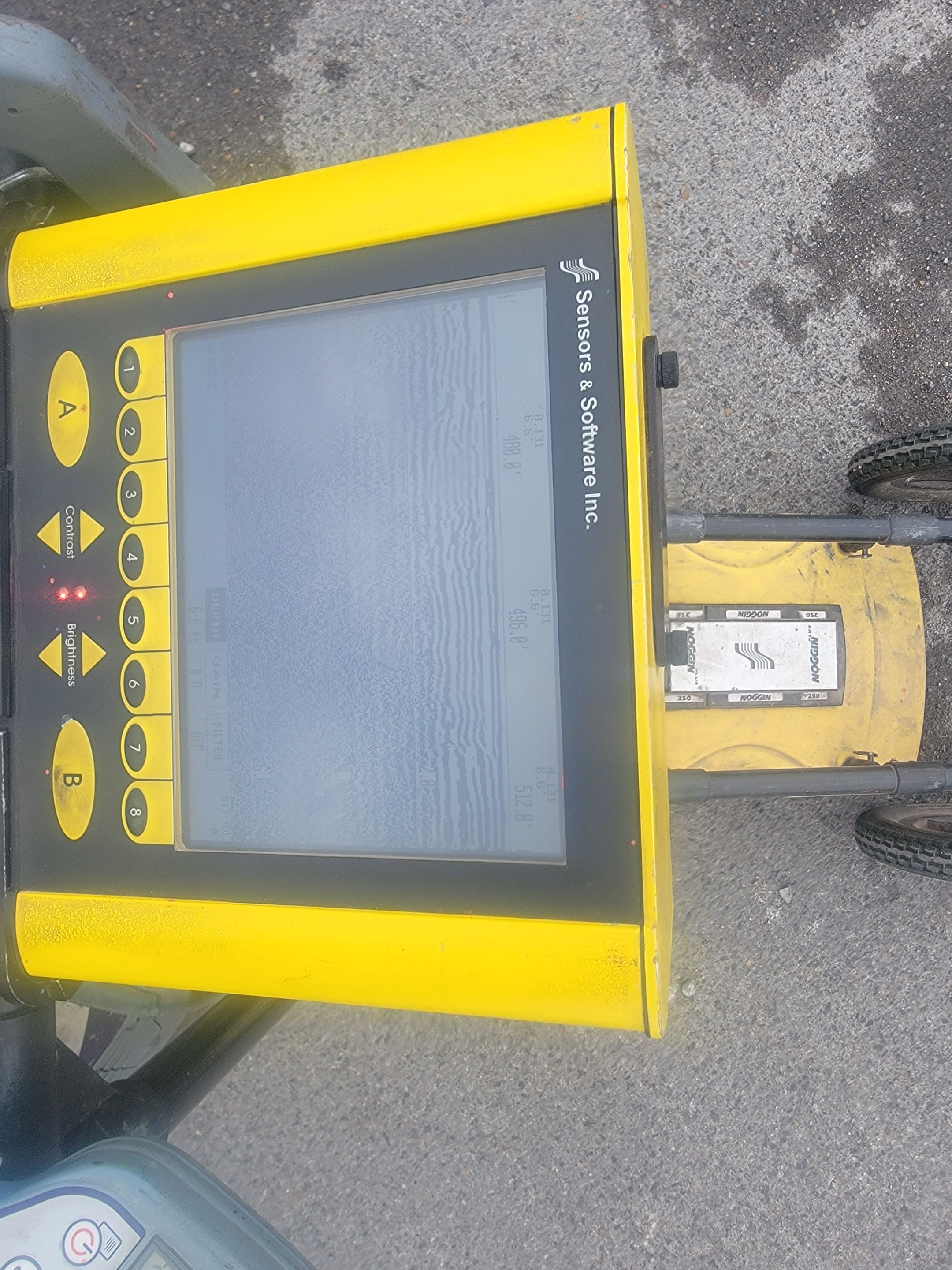 Locating voids and areas of concern for parking lot repairs by Alsip Locating Service, LLC