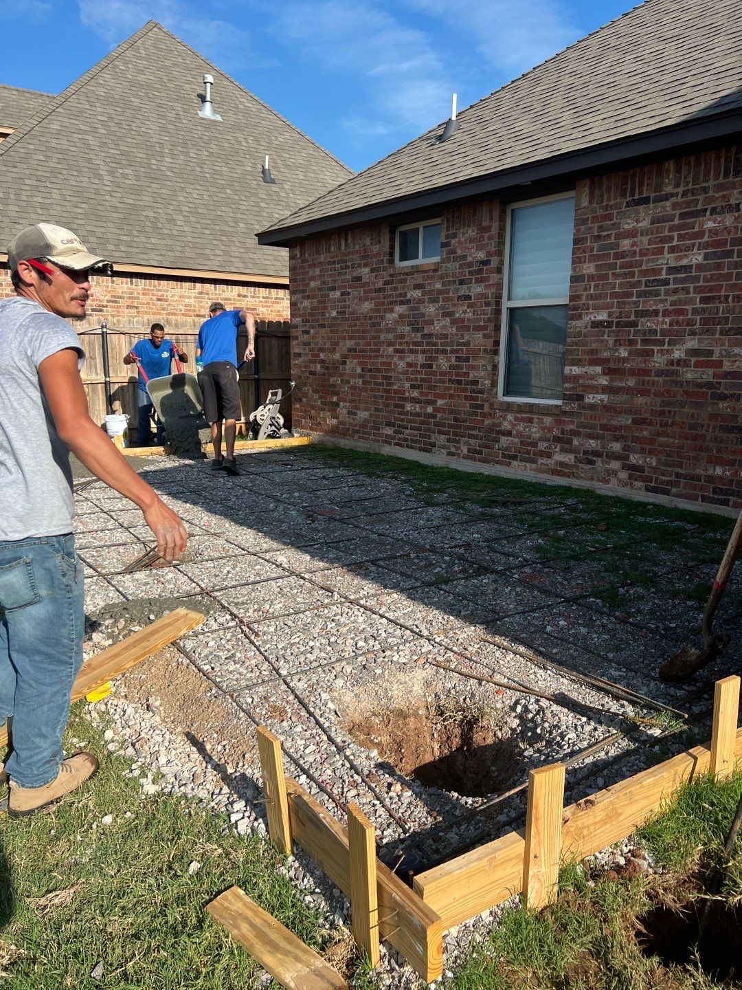 Concrete slab with Pergola by Clays Services Inc