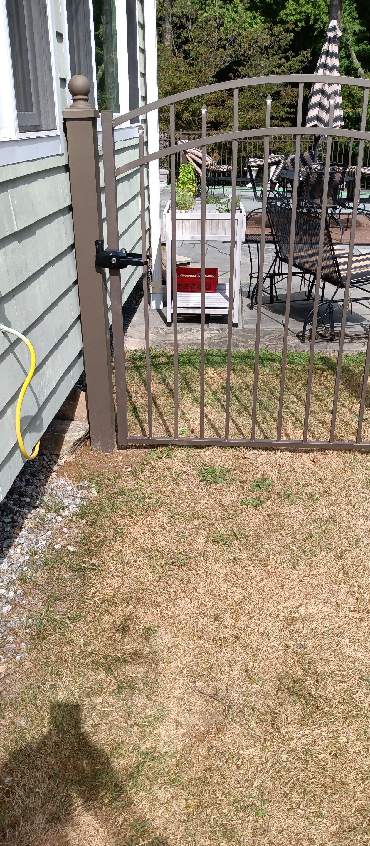 New Aluminum Fence with matching double gate in Bronze by DiGiorgi Roofing and Siding Inc