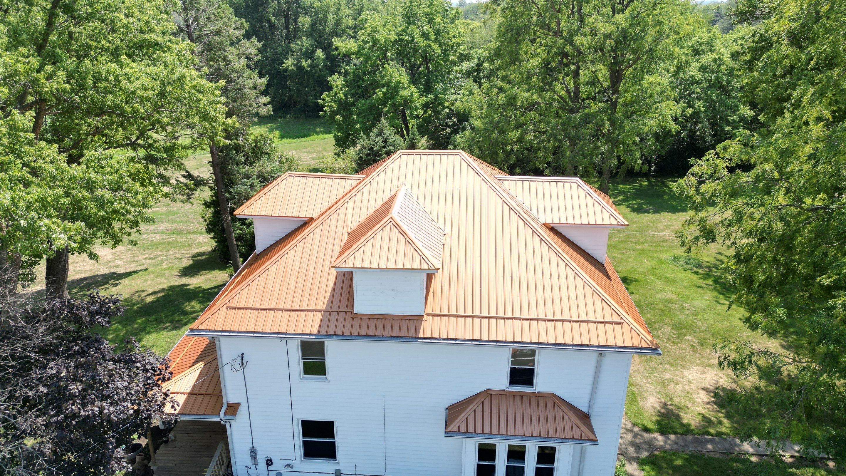Residential Roofing Installation using Performance Panel Metal - Copper Metallic by RoofX 