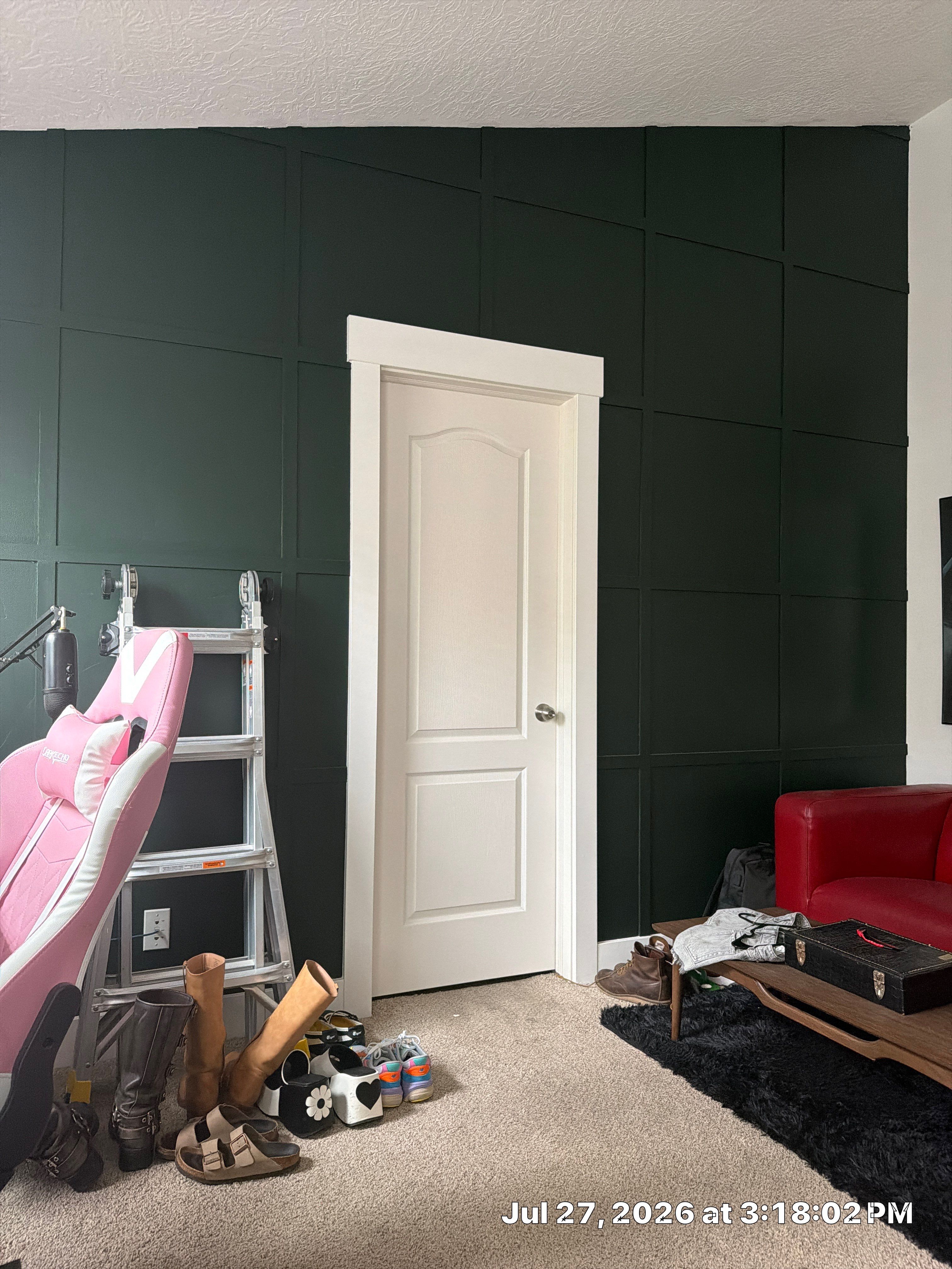 Dark Green Board and Batten Accent Wall in South Salt Lake by CompanyCam Sales Demo