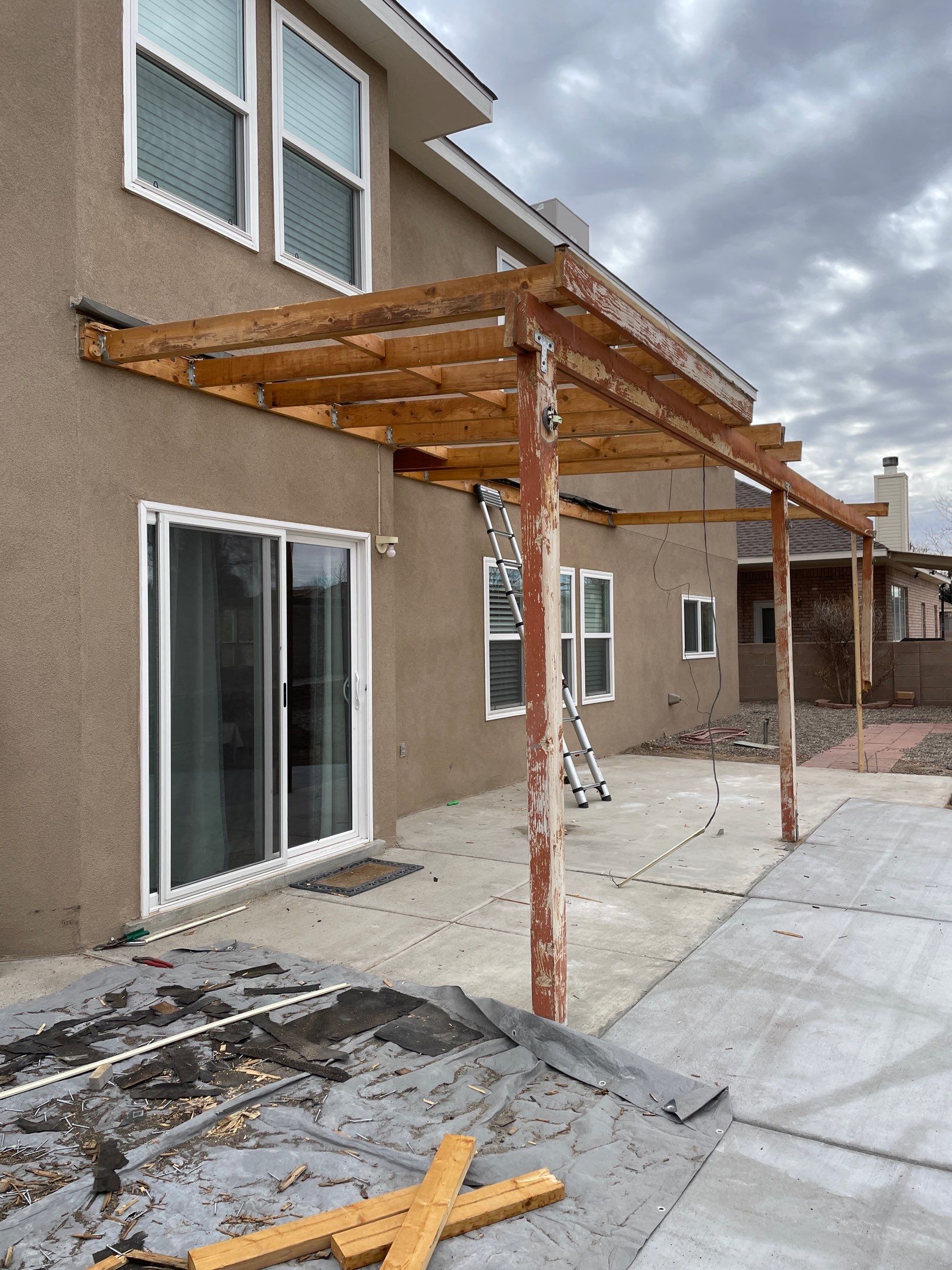 Patio Cover using Carved Douglas Fur by Rio Grande Building & Storage