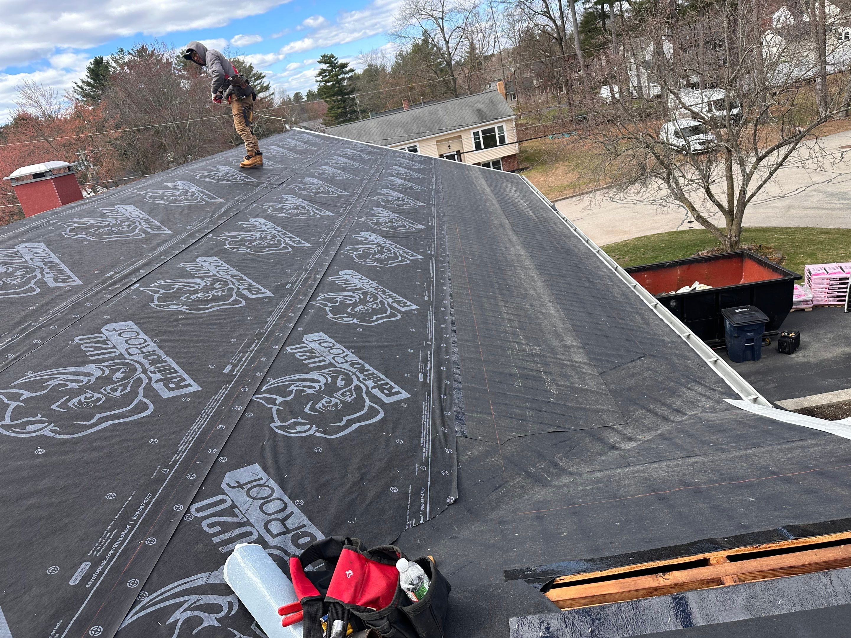 Full Residential Roof Replacement and Chimney Reflashing in Nashua by Tall pine roofing