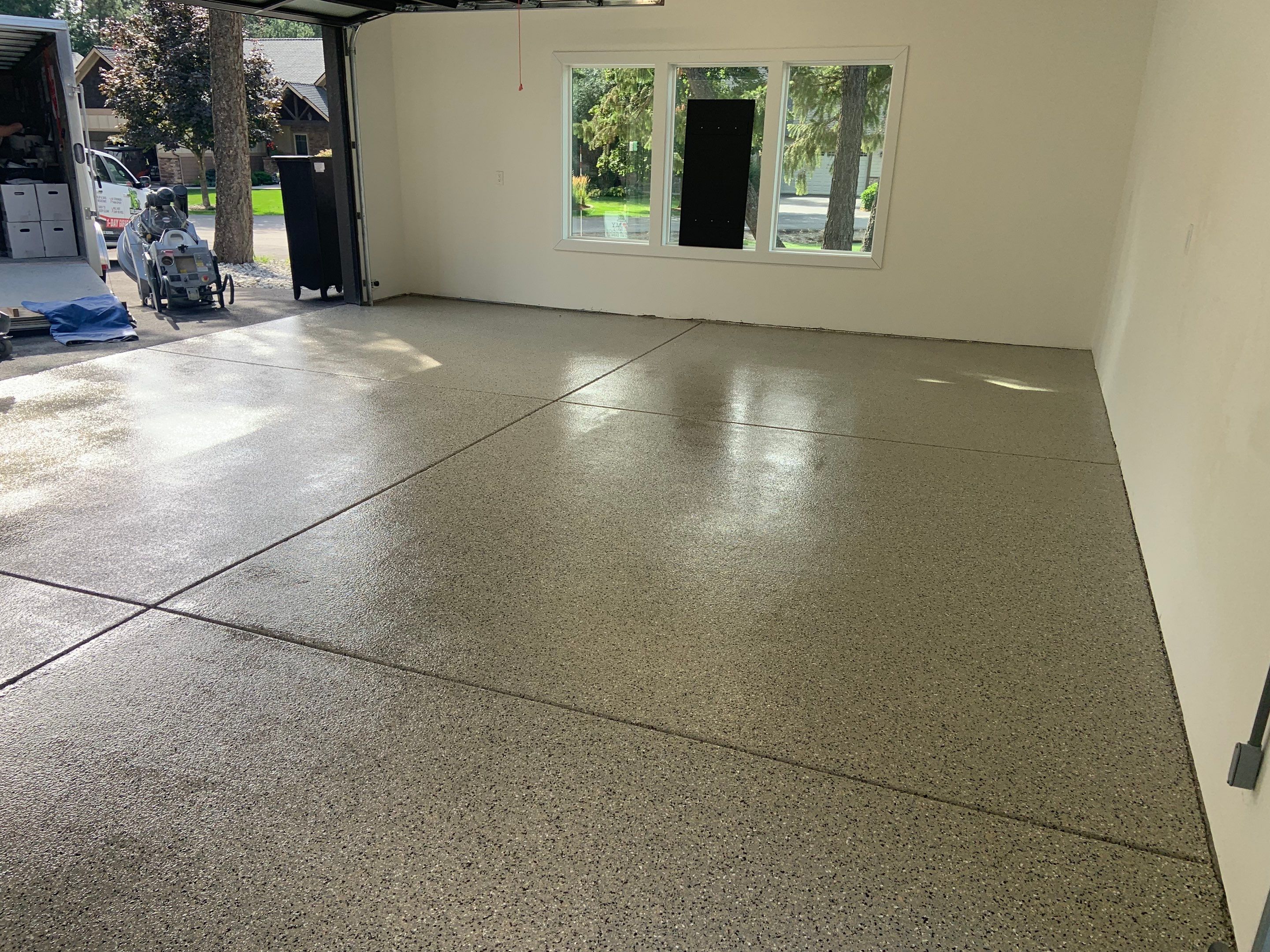Garage Transformation using Mediterranean Colorway by Croc Coatings, LLC