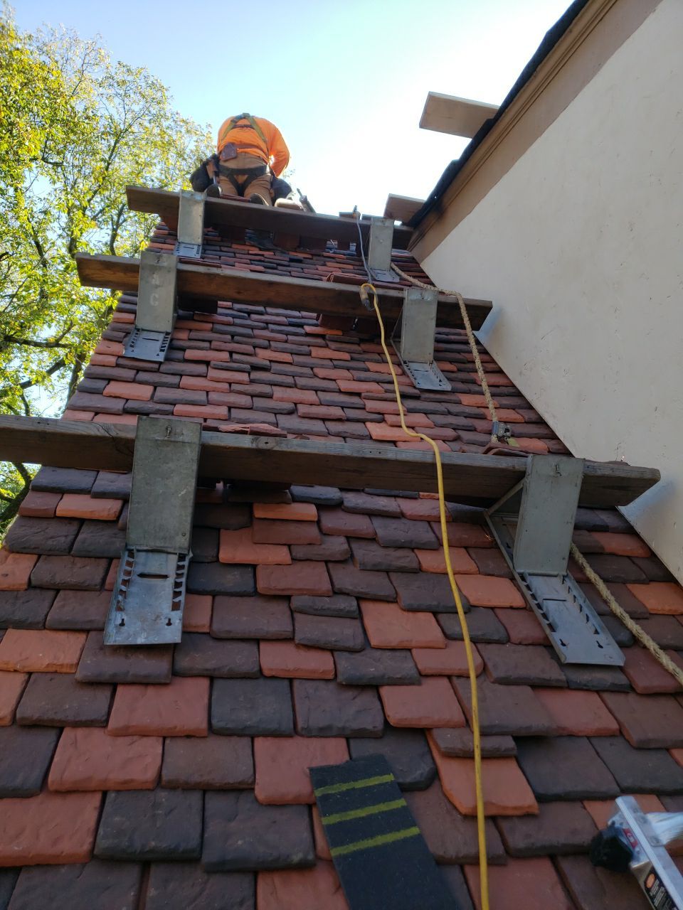 Ludowici Roof Installment and Half Round Copper Gutter Replacement  by Custom Installations