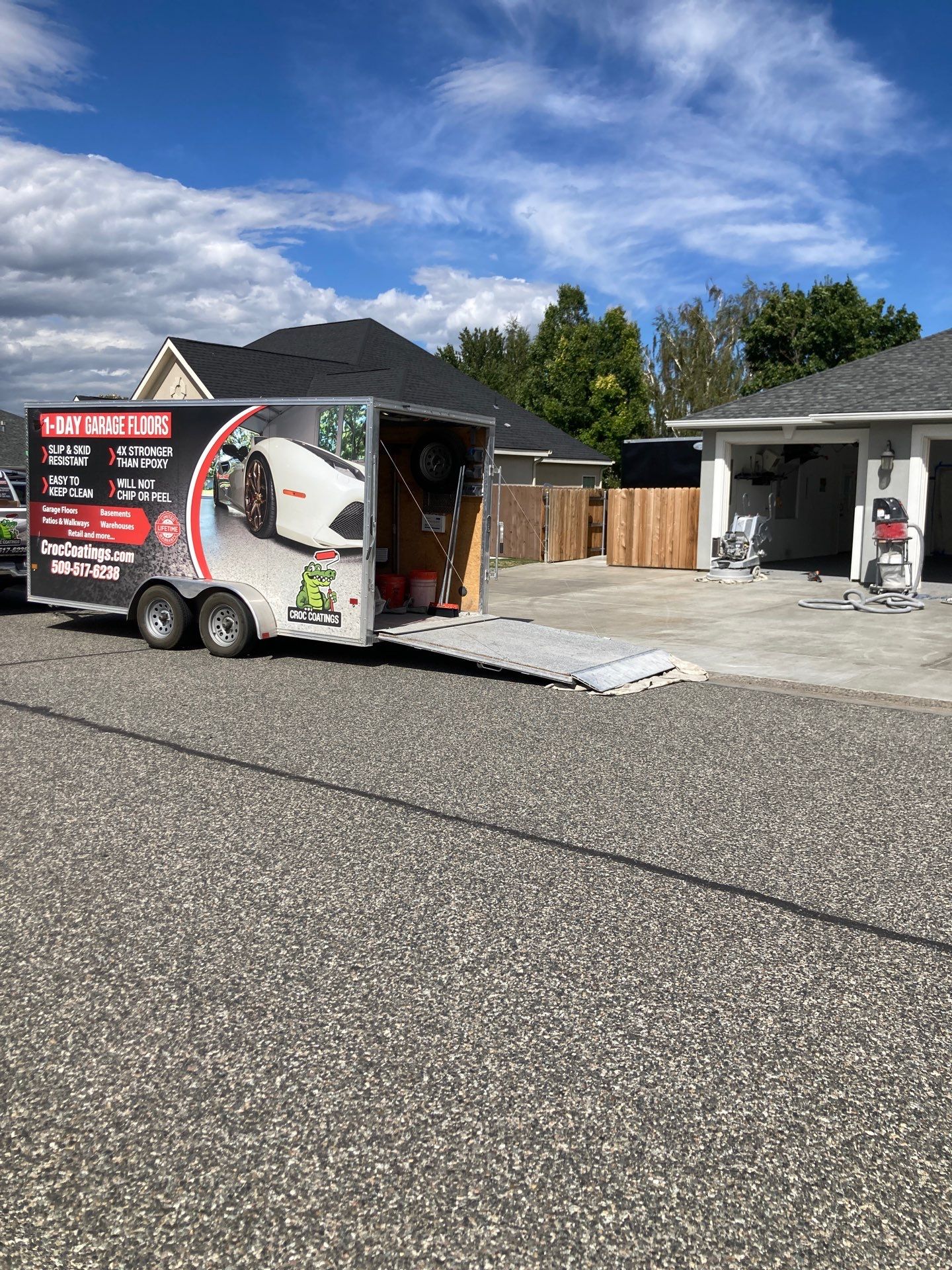 Garage Transformation using Slate Hybrid by Croc Coatings, LLC