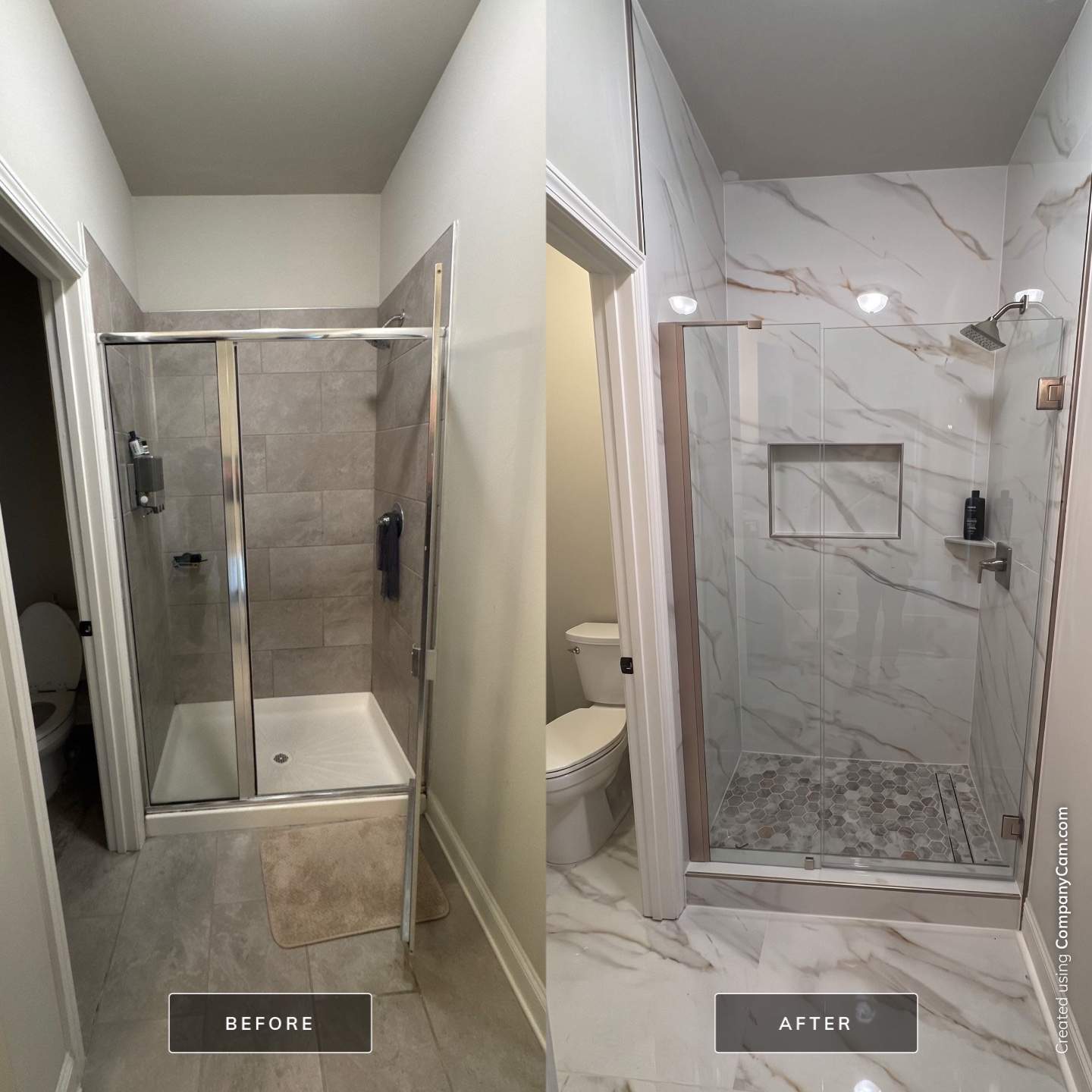 Three showers renovation by Prudencio
