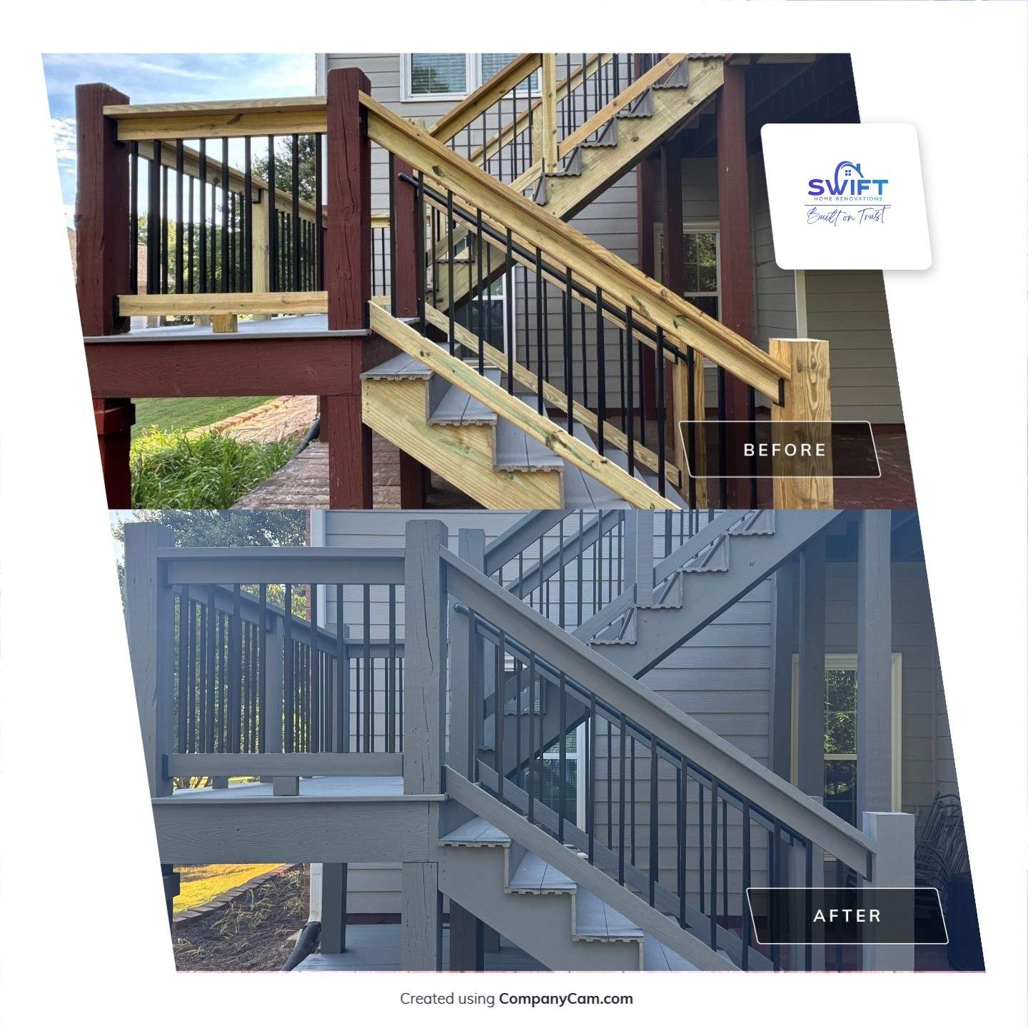 Multi-Level Deck Exterior Painting and Staining in Stonecrest by Swift Home Renovations