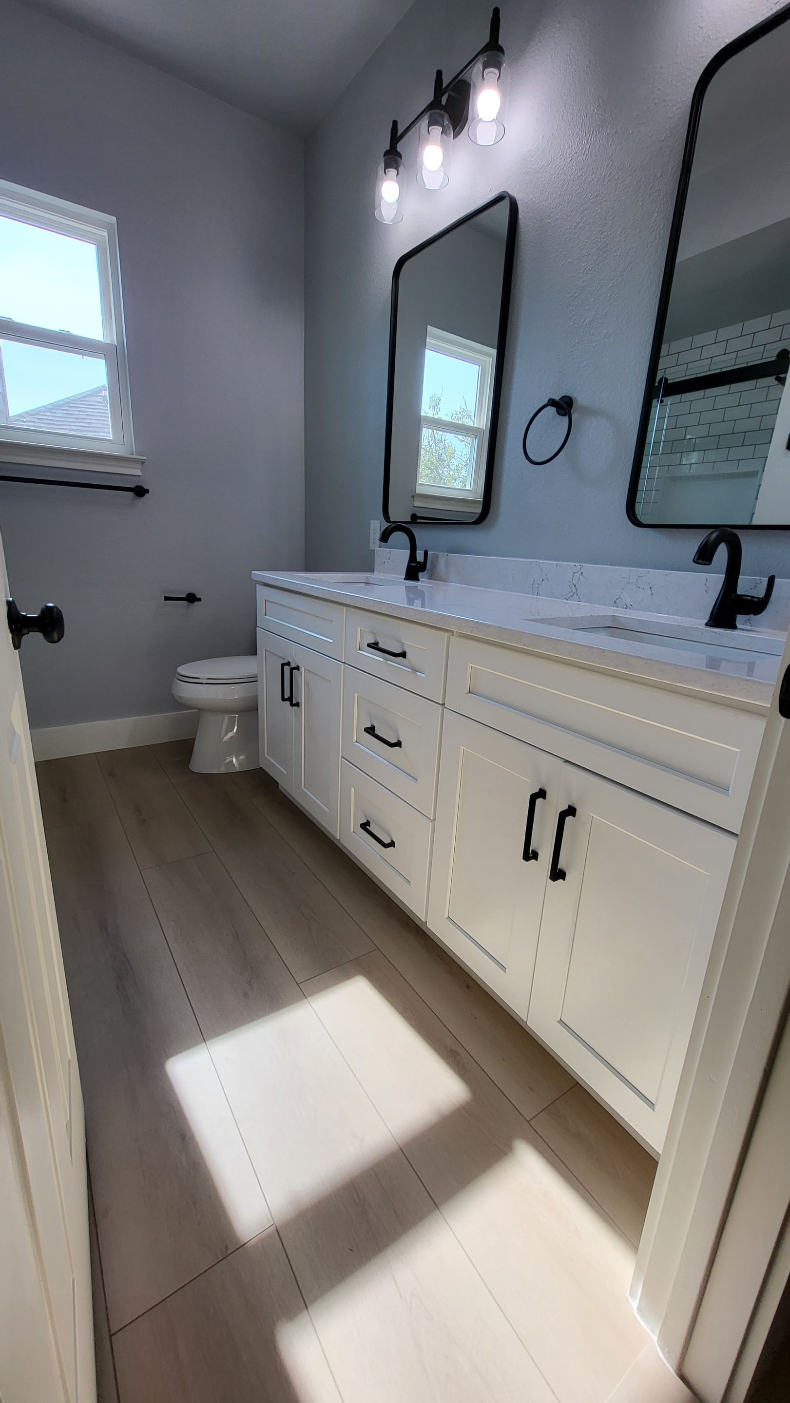 Stone Oak Bathroom Refresh with Modern Subway Tile Before and After by Legacy Bath and Kitchen 