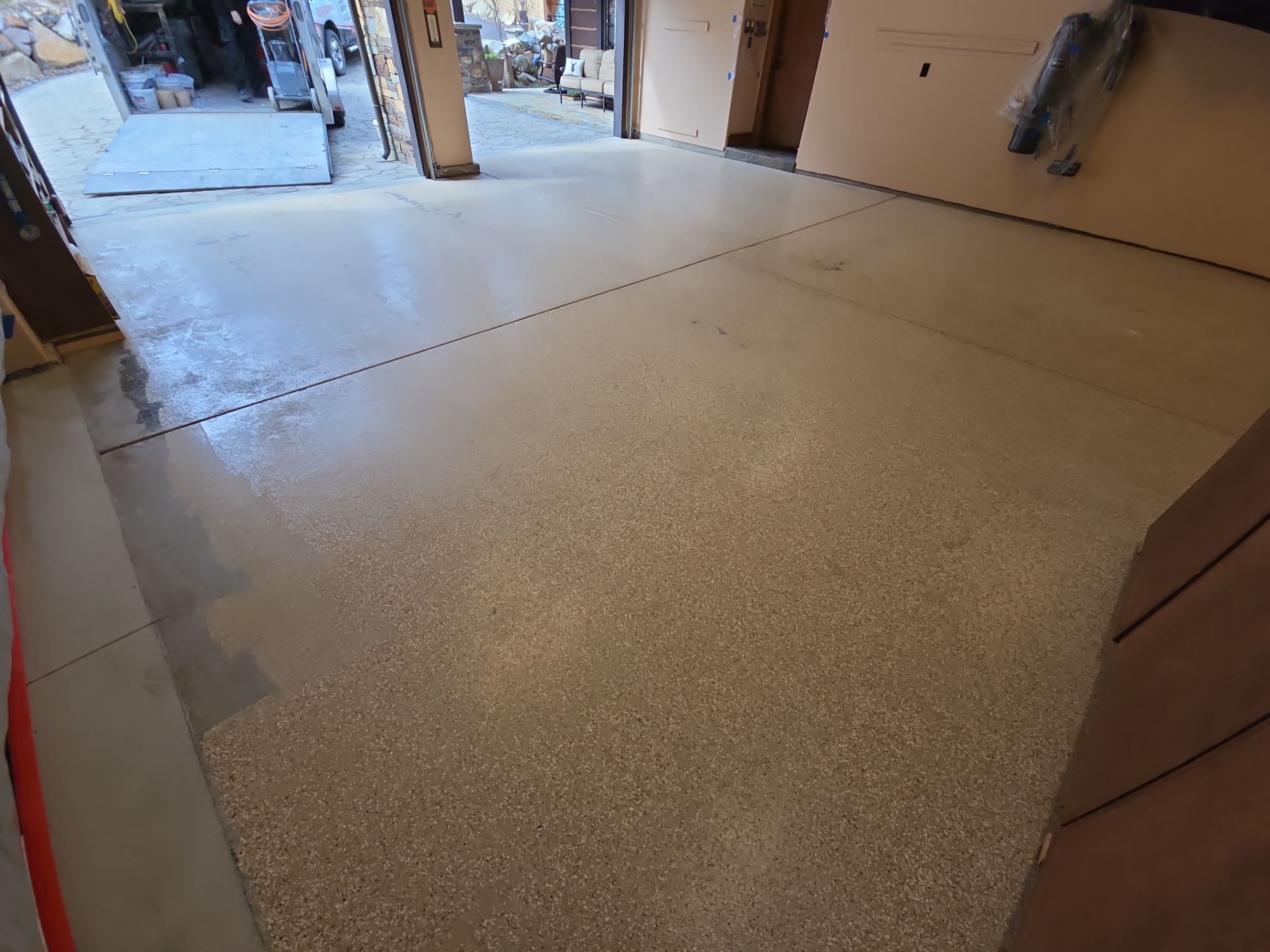 Garage Transformation using Chestnut by Croc Coatings, LLC