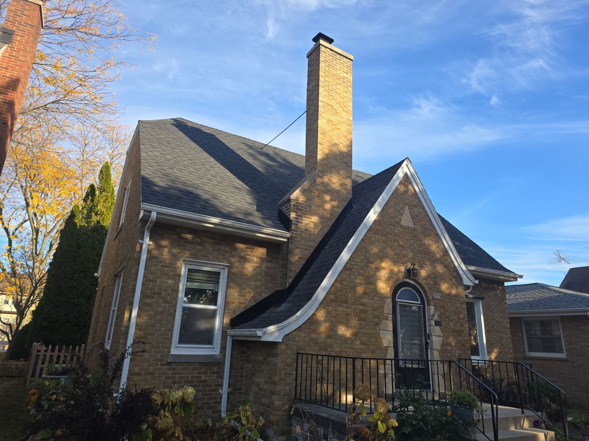 House, Garage, and Skylight Roof Replacement with GAF HDZ Charcoal Shingles and Gutter Protection by Gellings Roofing and Siding LLC