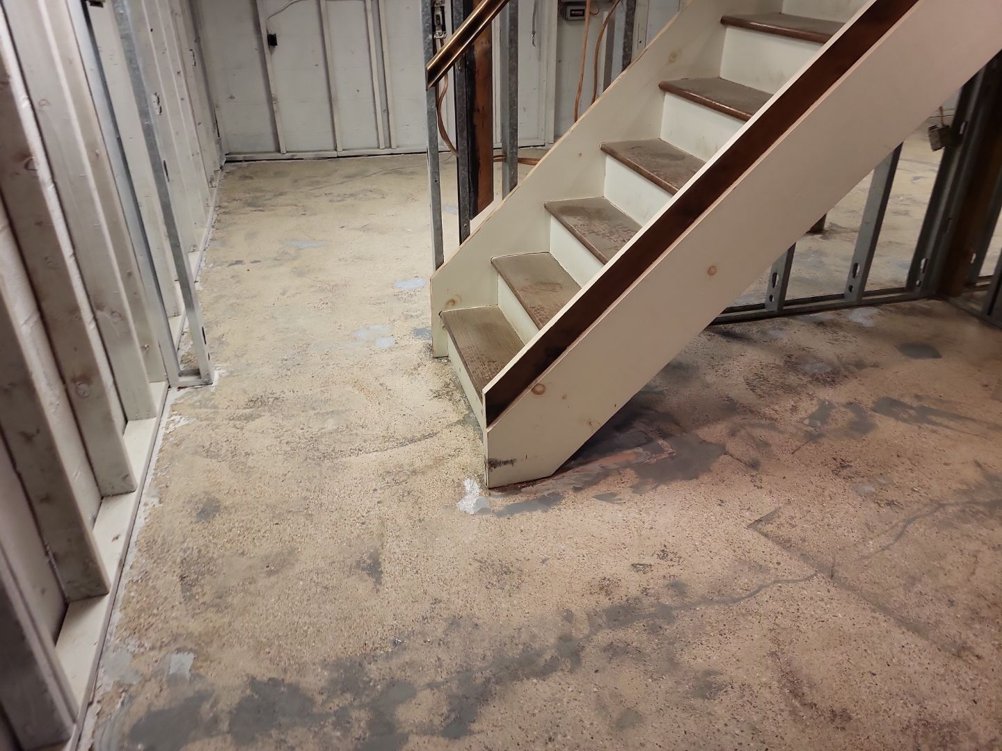 Basement Concrete Floor Coating with Penntek Flake System by Spectrum Painting, LLC