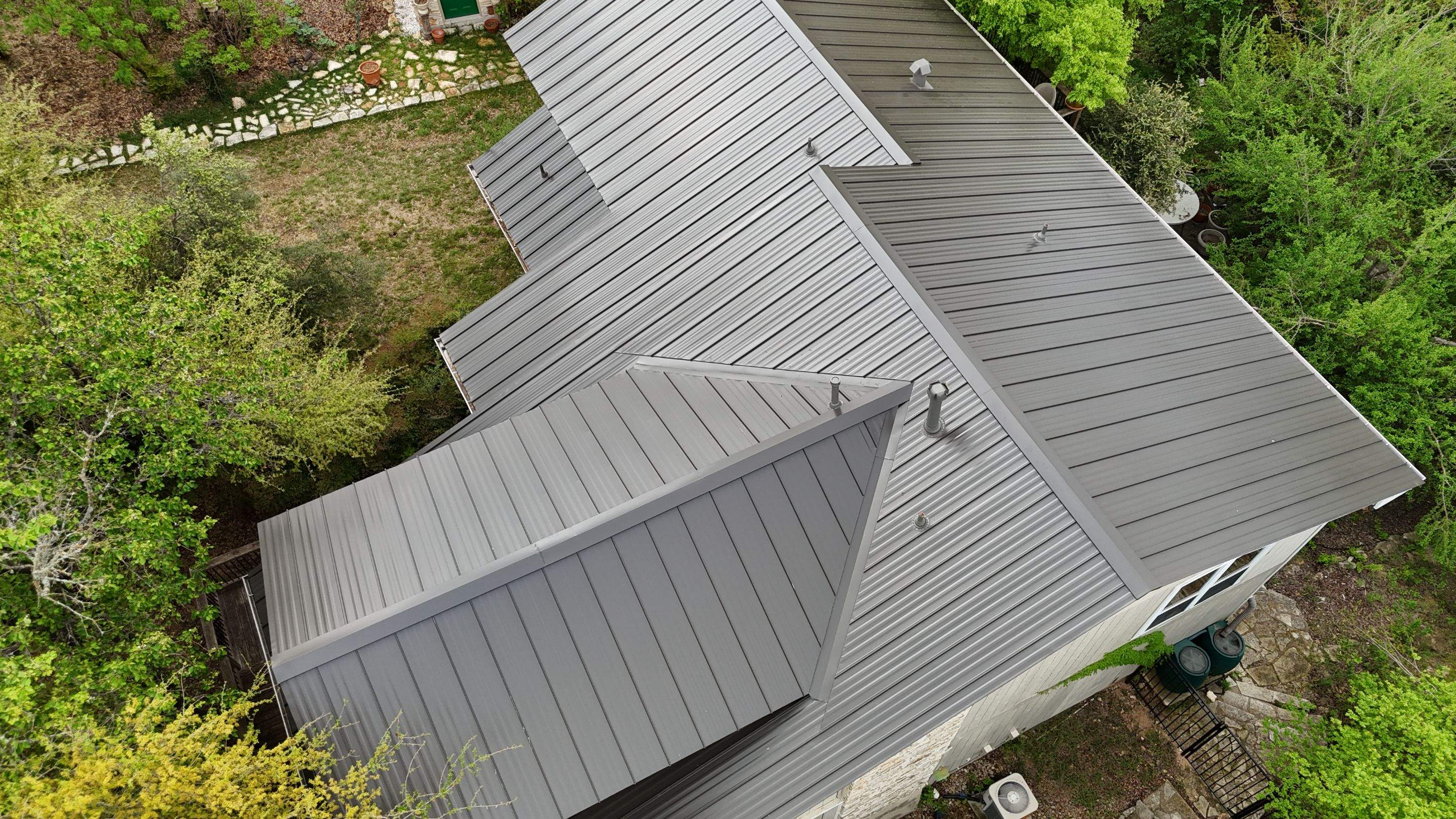 Dark Bronze - L&A Standing Seam with Striations by RoofsOnly.com