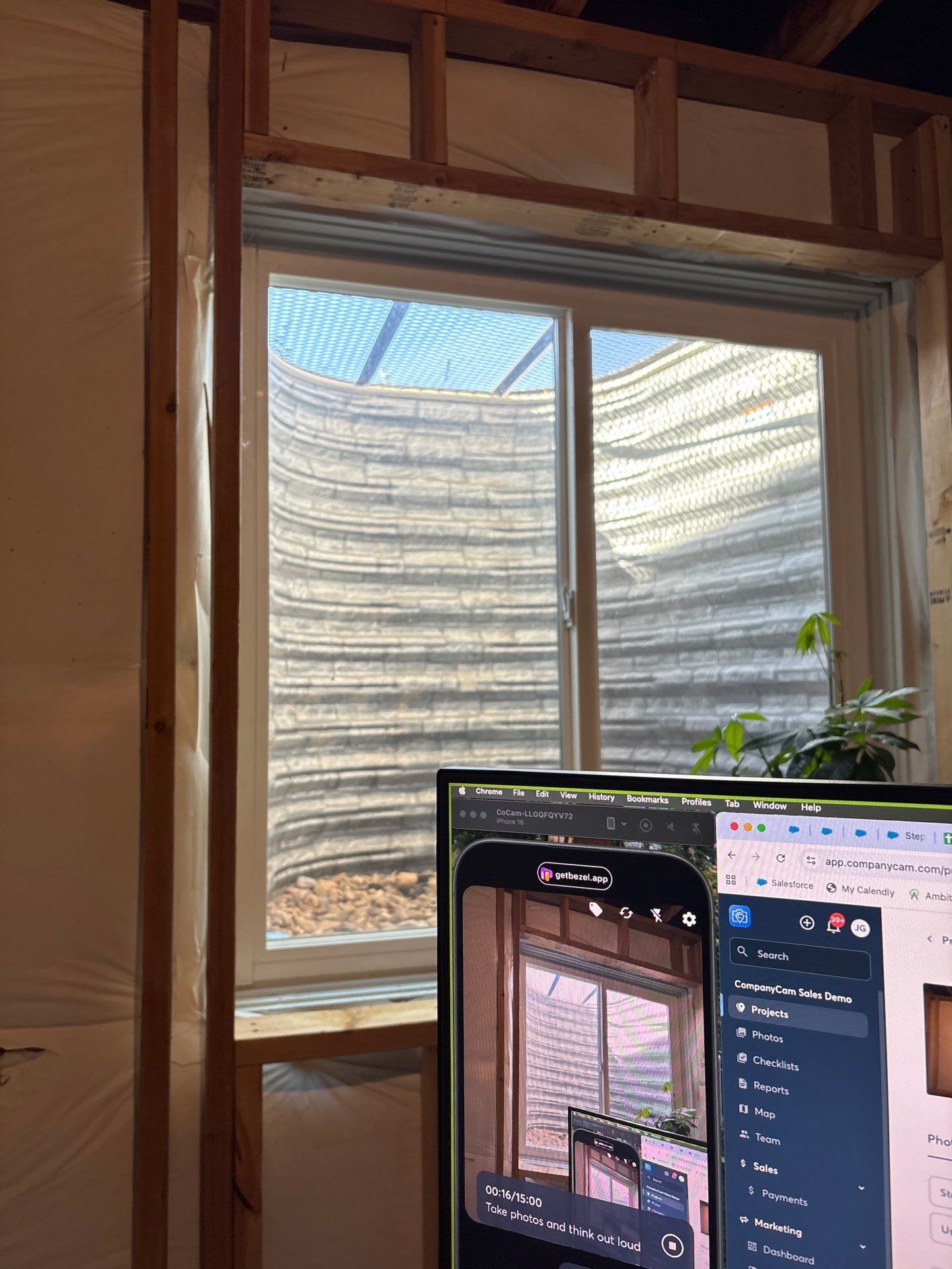 Basement Egress Window and Interior Wall Framing in Wellington by CompanyCam Sales Demo