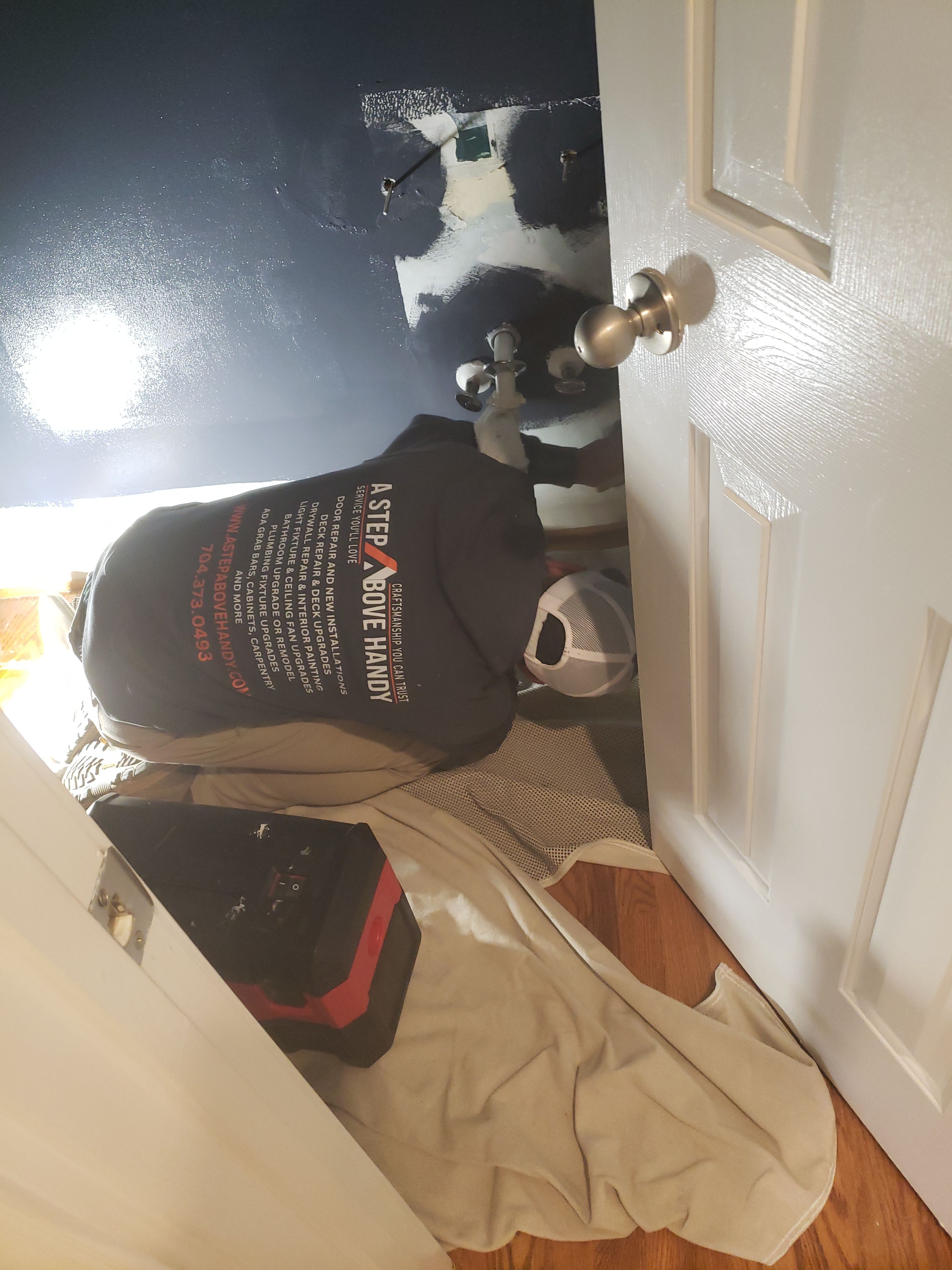 Powder Room Refresh & Lighting Upgrade by A Step Above Handy LLC 