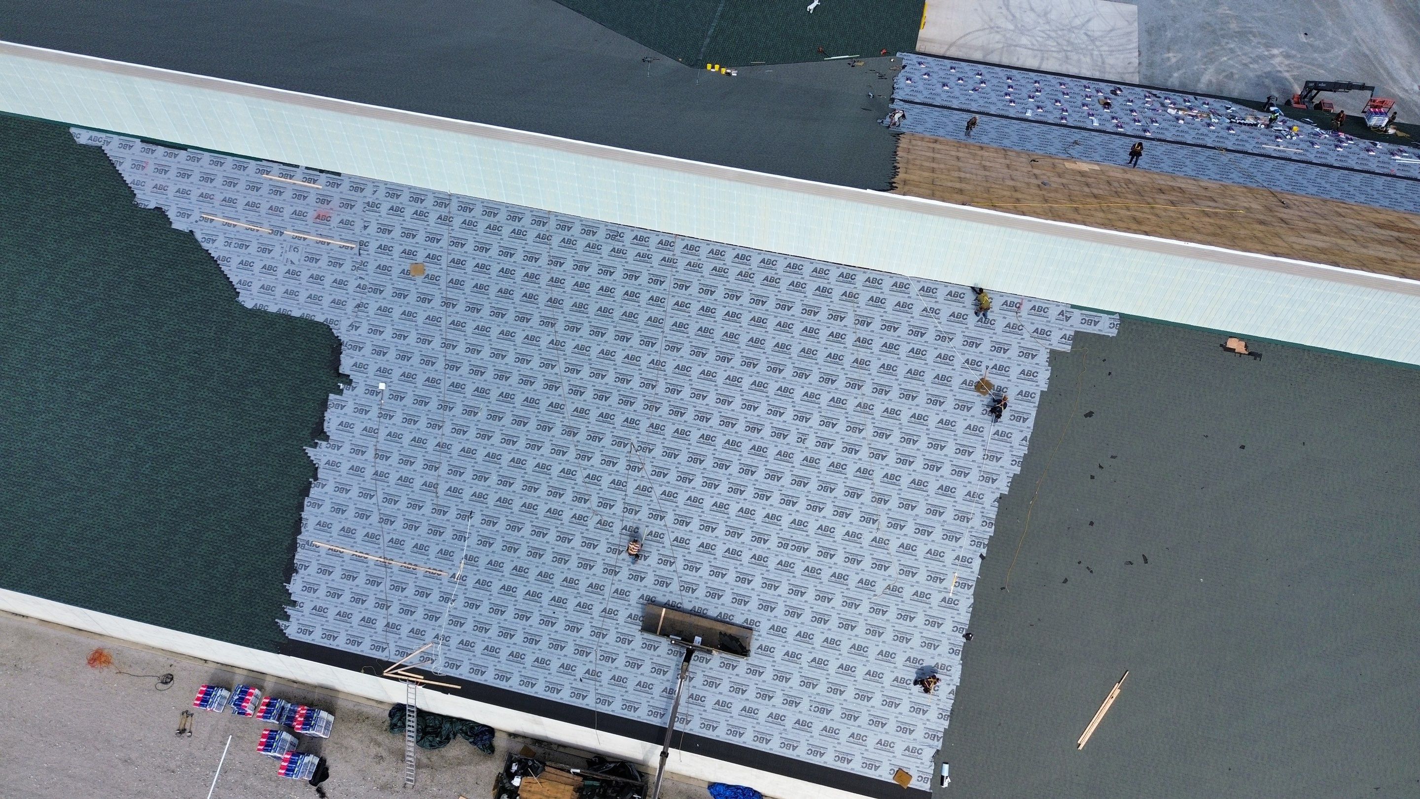 Commercial Roofing Installation using Timberline HDZ Shingles - Hunter Green by RoofX 
