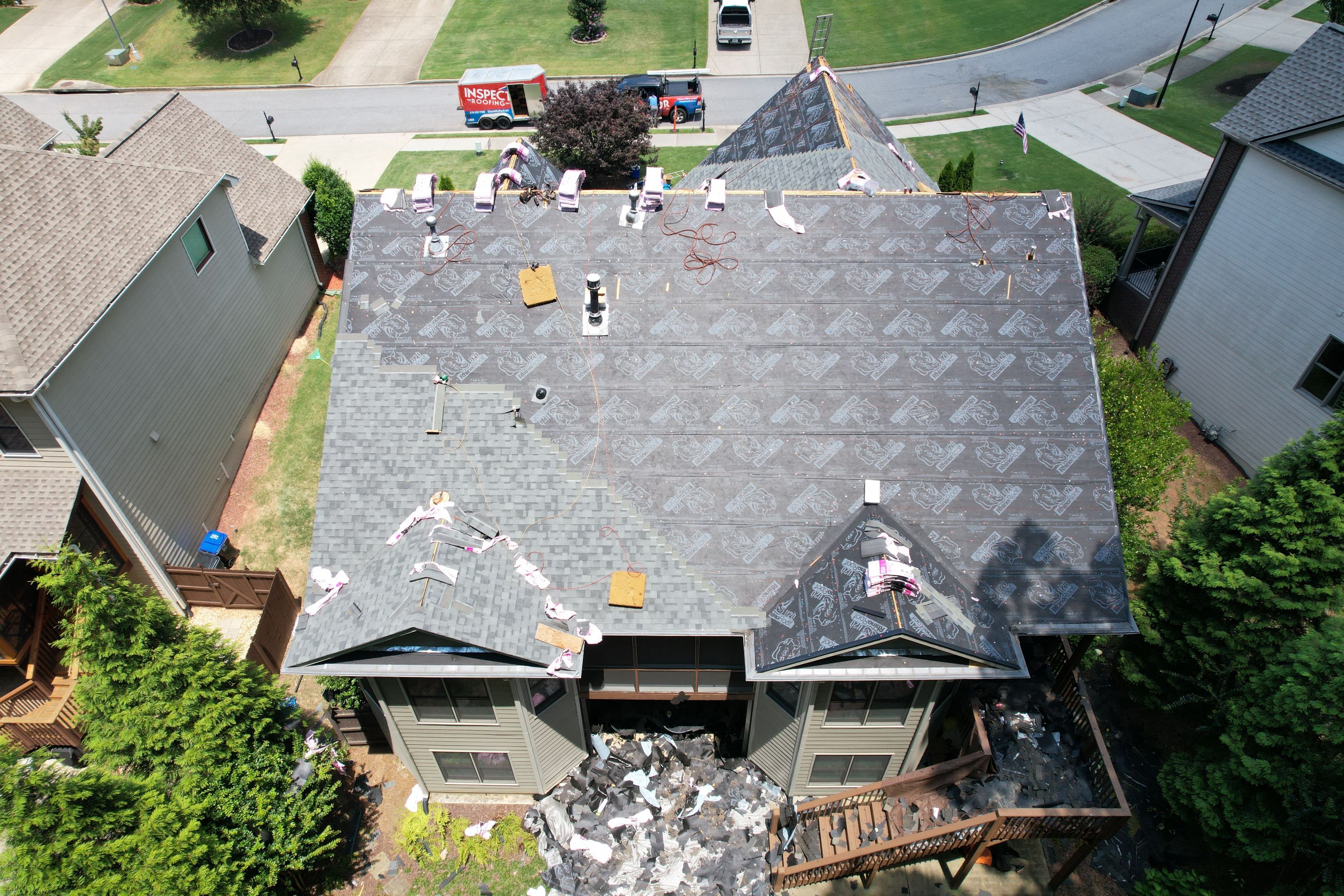 Residential Roofing Installation using Owens Corning Quary Gray by Inspector Roofing and Restoration