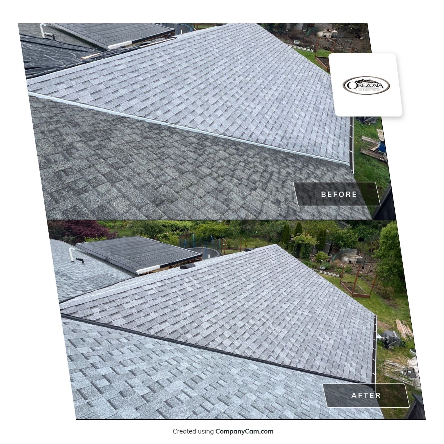 Residential Roofing Installation using IKO Cambridge (Color: Dual Grey) by Orezona Building & Roofing Company, Inc.