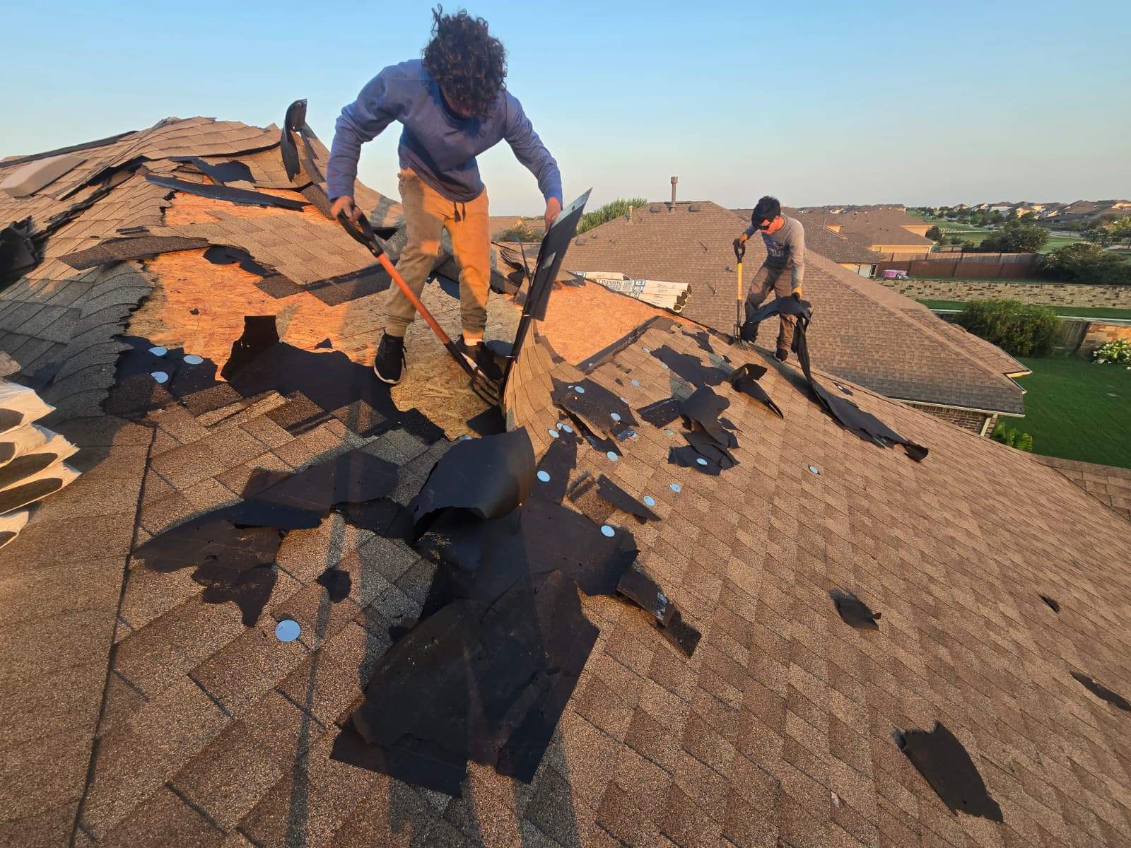 Architectural Shingle Roof Replacement and Hail Damage Restoration in Round Rock by Caliber Restoration LLC