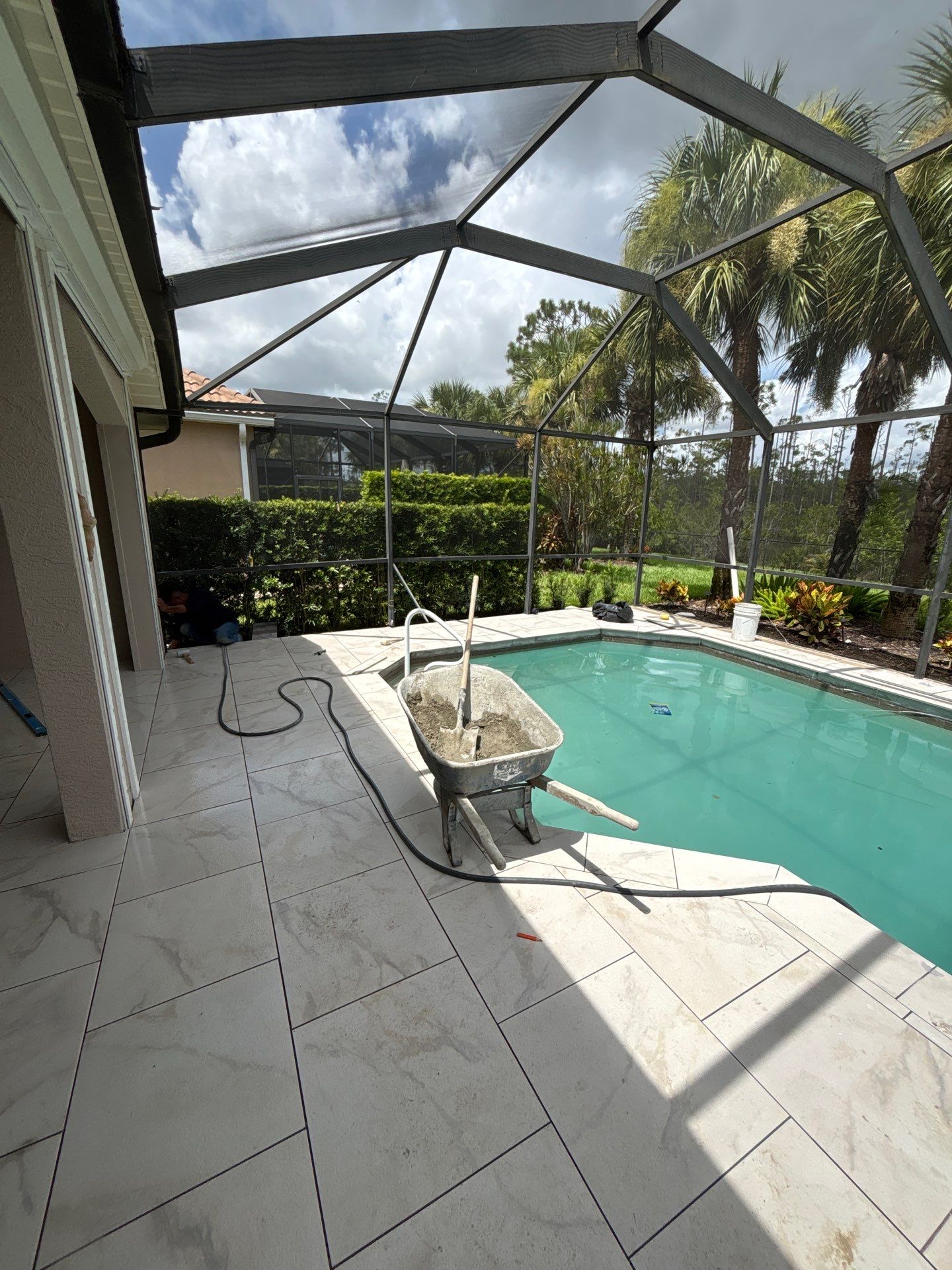 Porcelain Pool Deck - Colonial Country Club by Old Town Pavers Llc