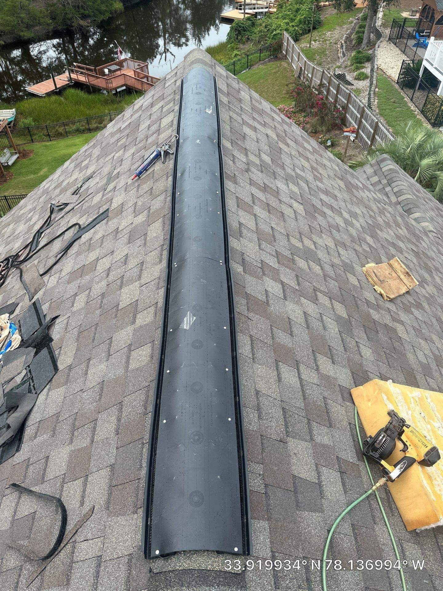 Oak Island Roof Replacement with CertainTeed Landmark Weathered Wood by RGR Construction and Roofing, LLC