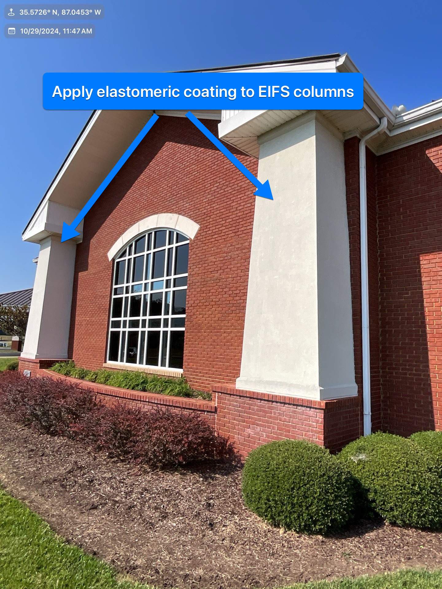 Window Caulking and EIFS Protection for Church Waterproofing in Columbia, TN by Performance Waterproofing LLC