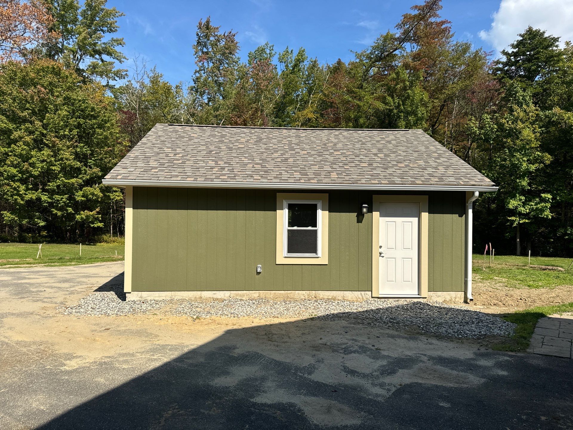 Two-Car Garage using LP SmartSide Panel Siding by Chagnon Building & Remodeling LLC