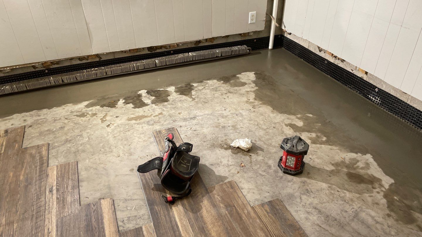 Drain tile and sump pump for George by Waterproofing Northeast