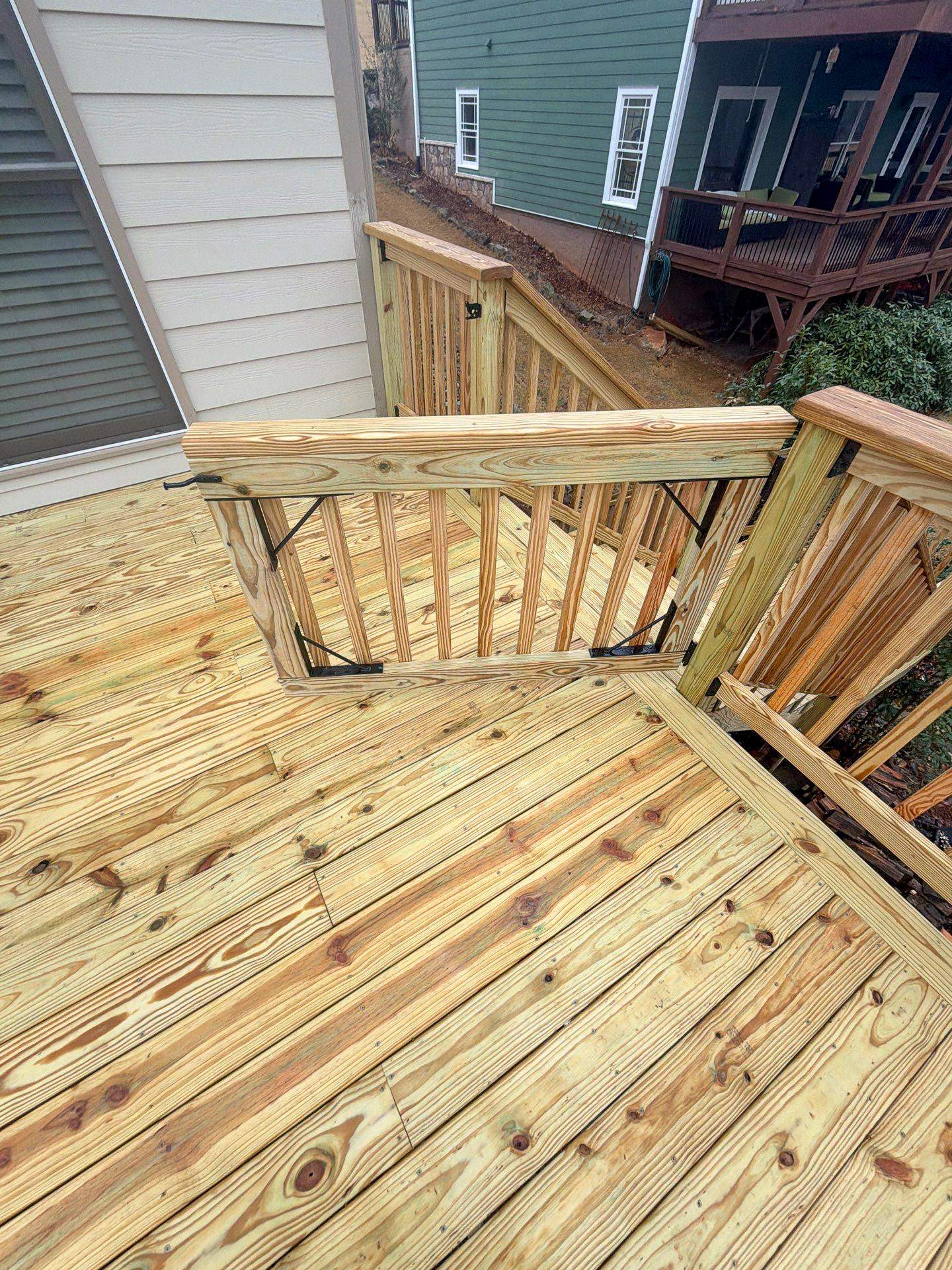 Buford, GA Deck Resurface and Extension using Pressure Treated Pine by Nelson Exteriors