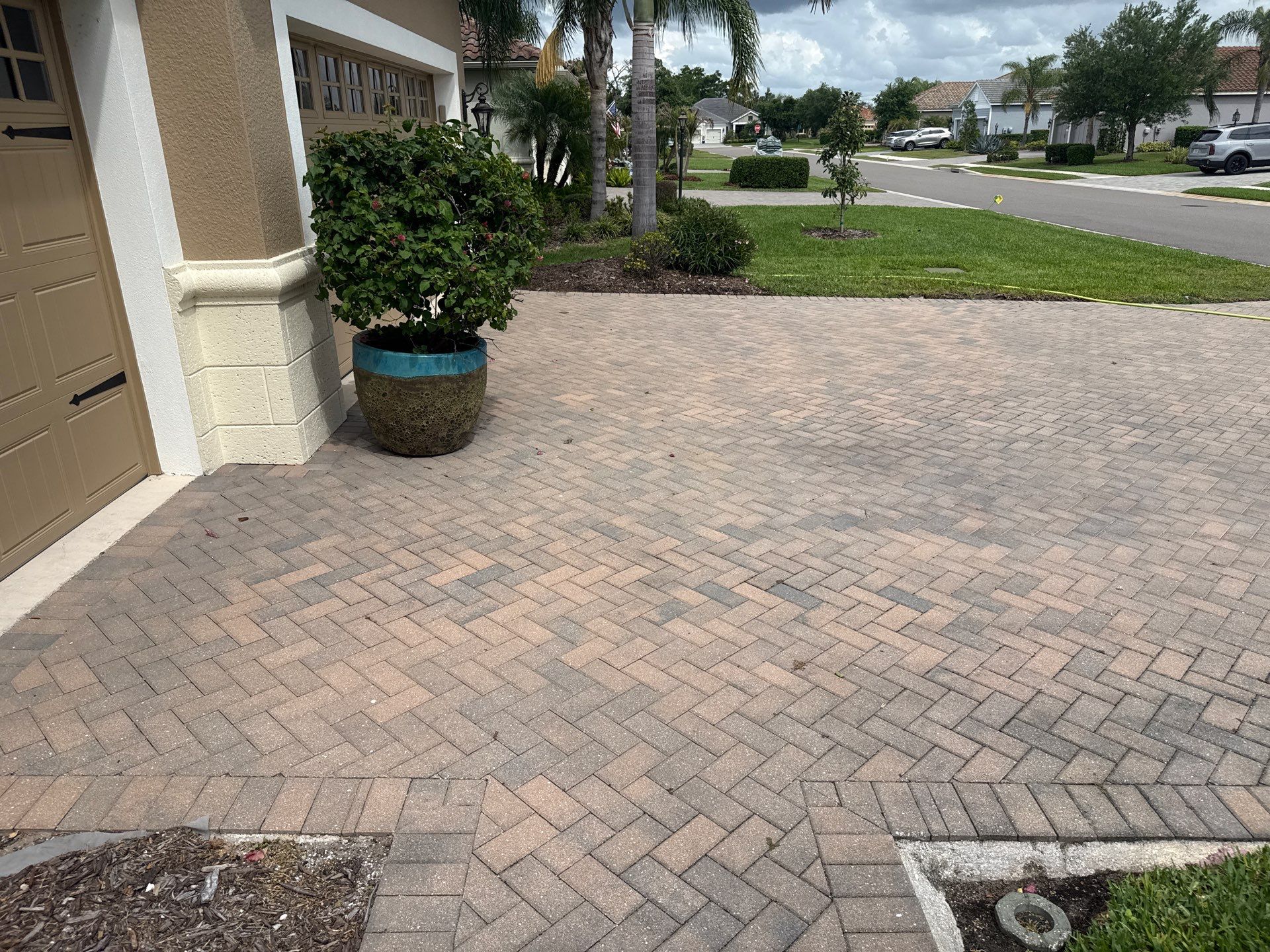 Paver Driveway & Entryway Cleaning in River Wind – Bradenton, FL by Sunshine AquaWash